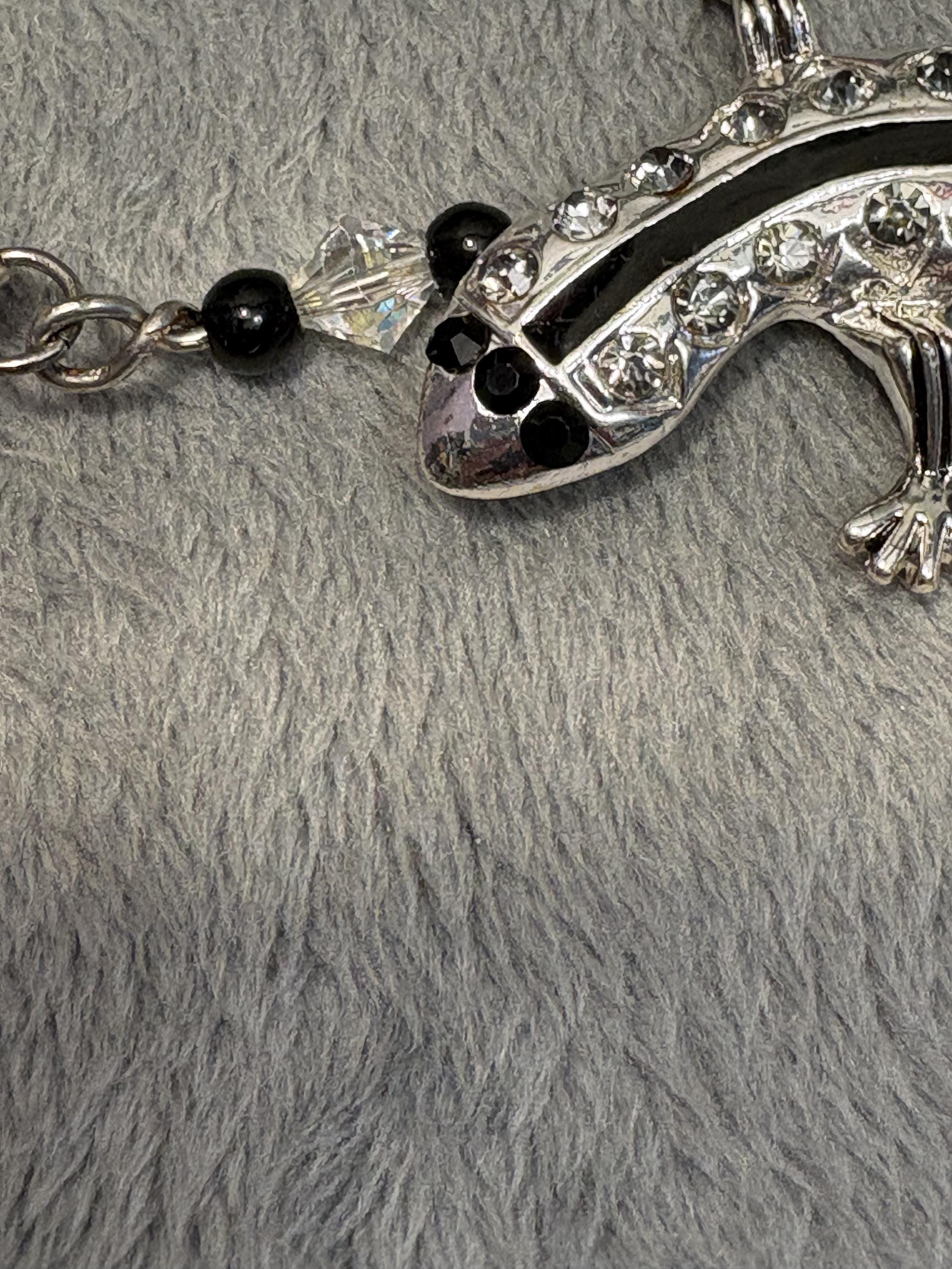 Rhinestone Lizard Keychain view 3
