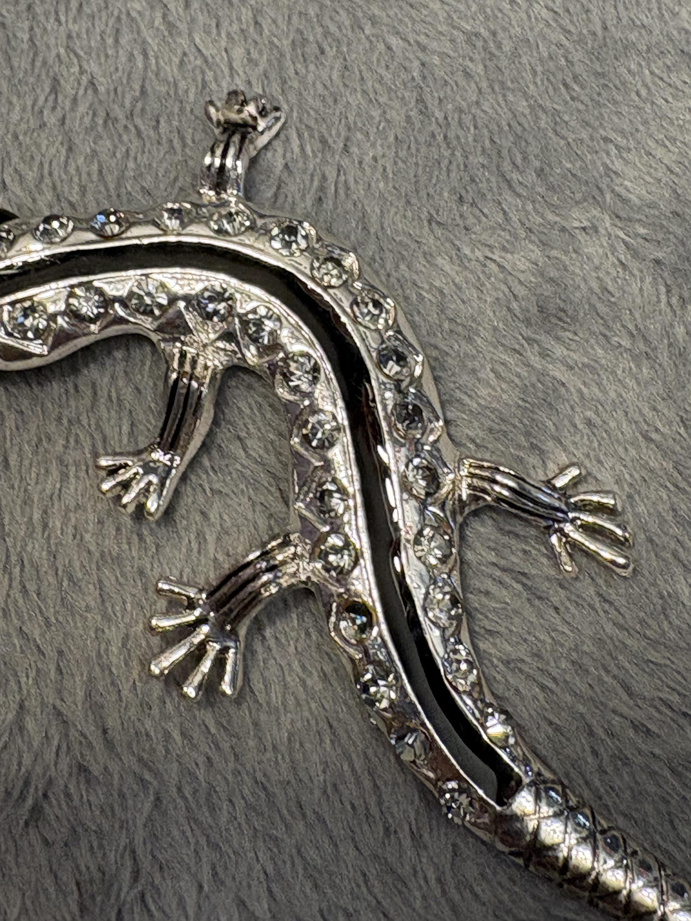 Rhinestone Lizard Keychain view 5