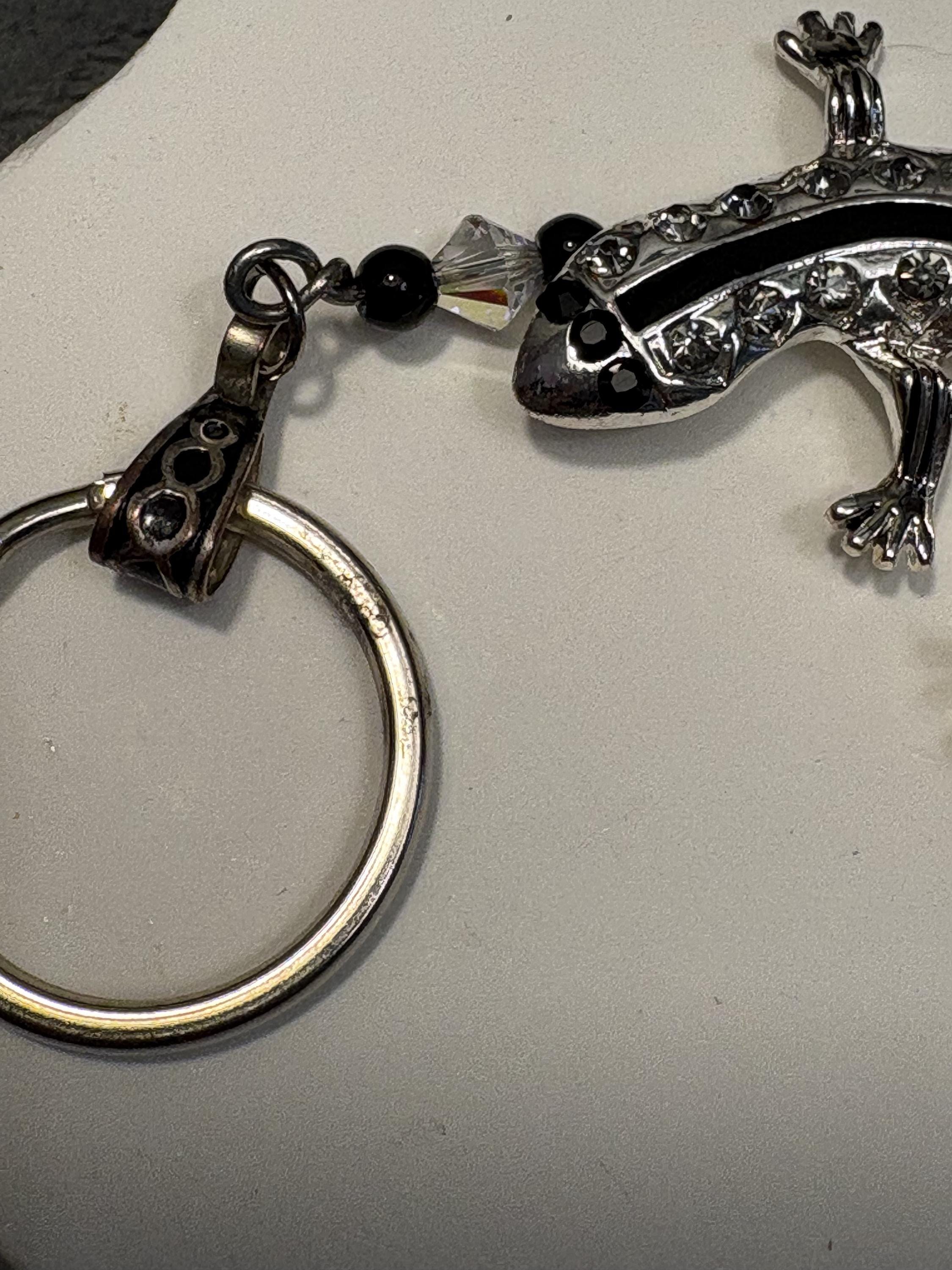 Rhinestone Lizard Keychain view 6