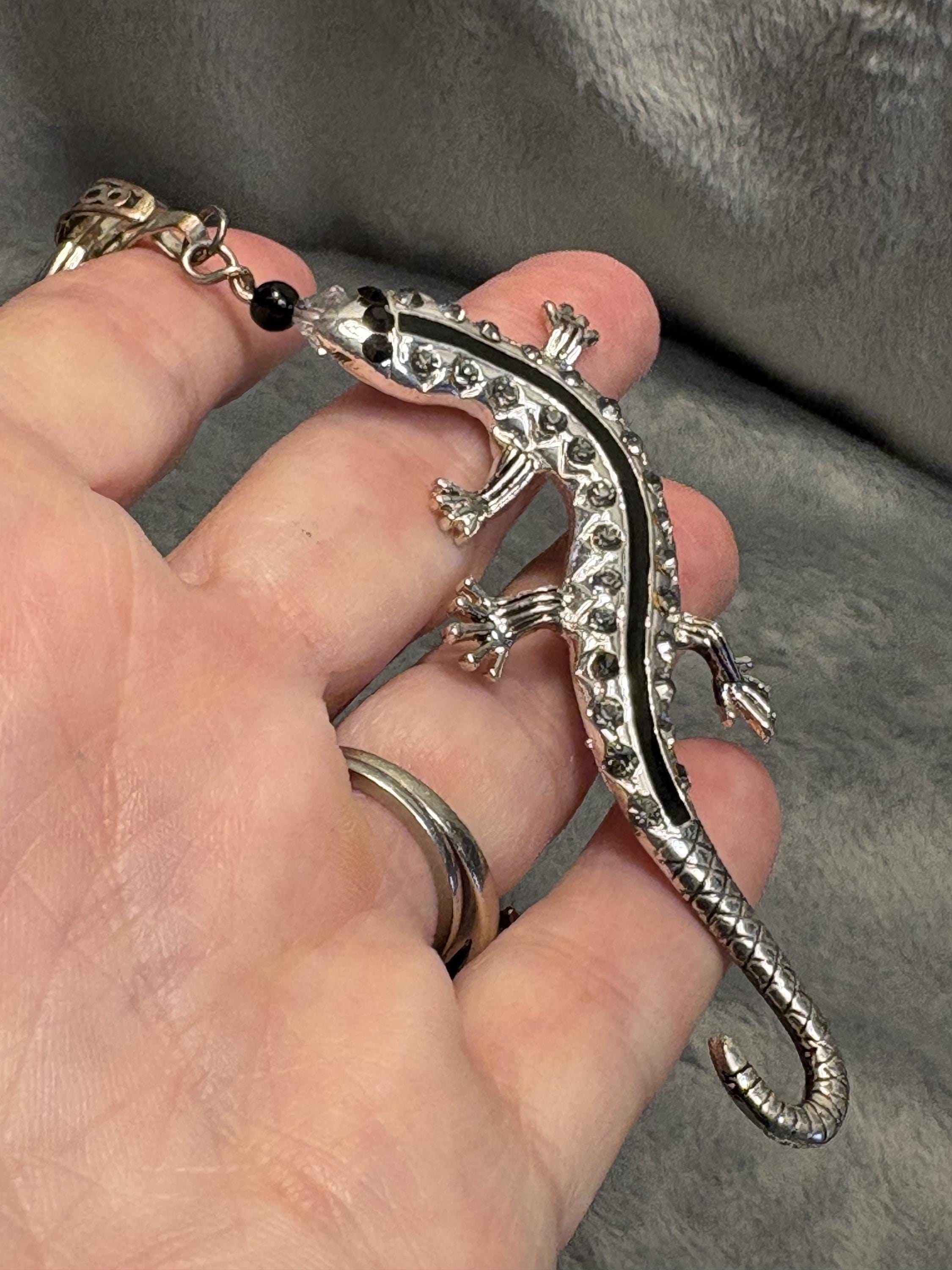 Rhinestone Lizard Keychain view 8