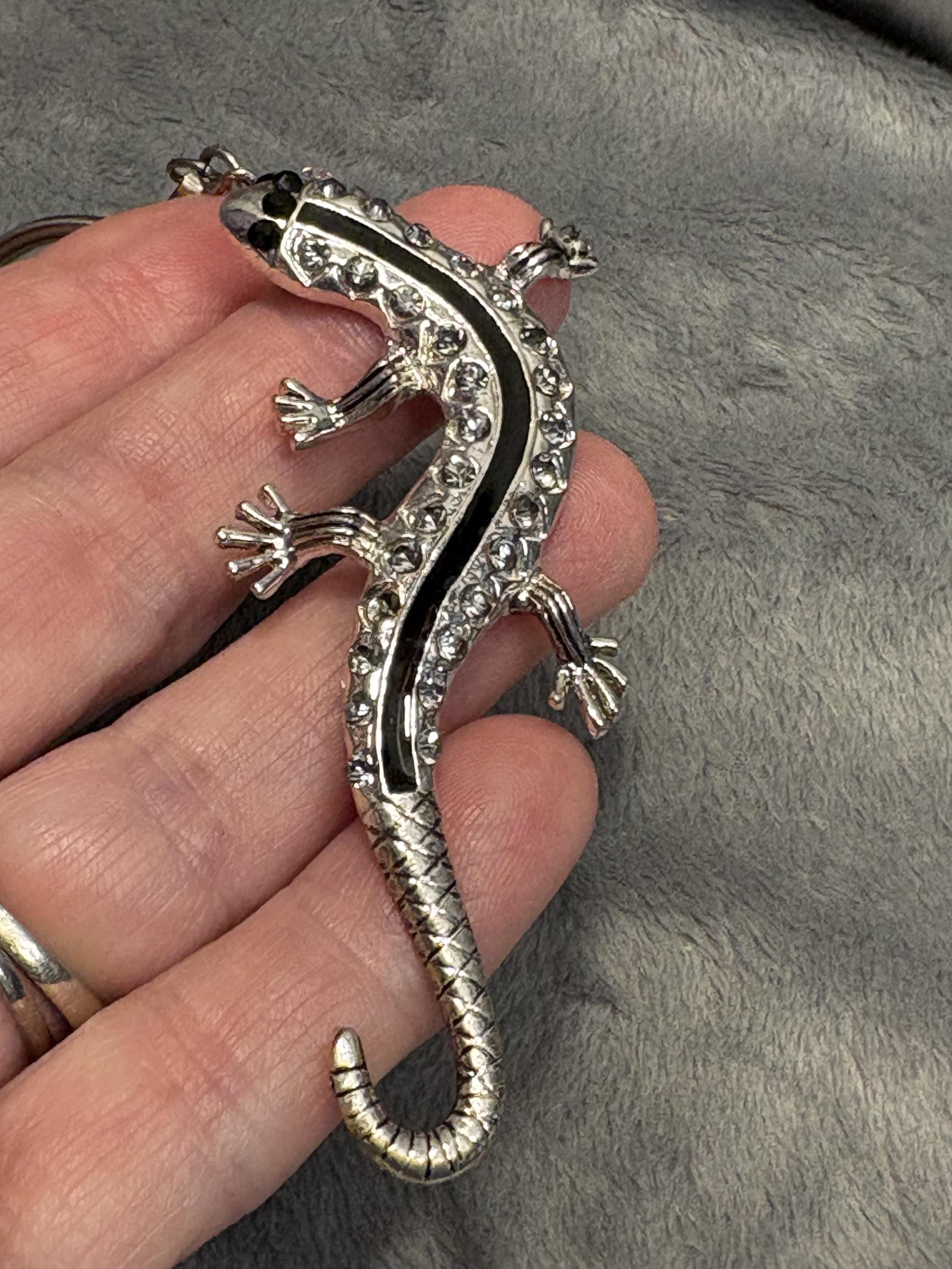 Rhinestone Lizard Keychain view 9