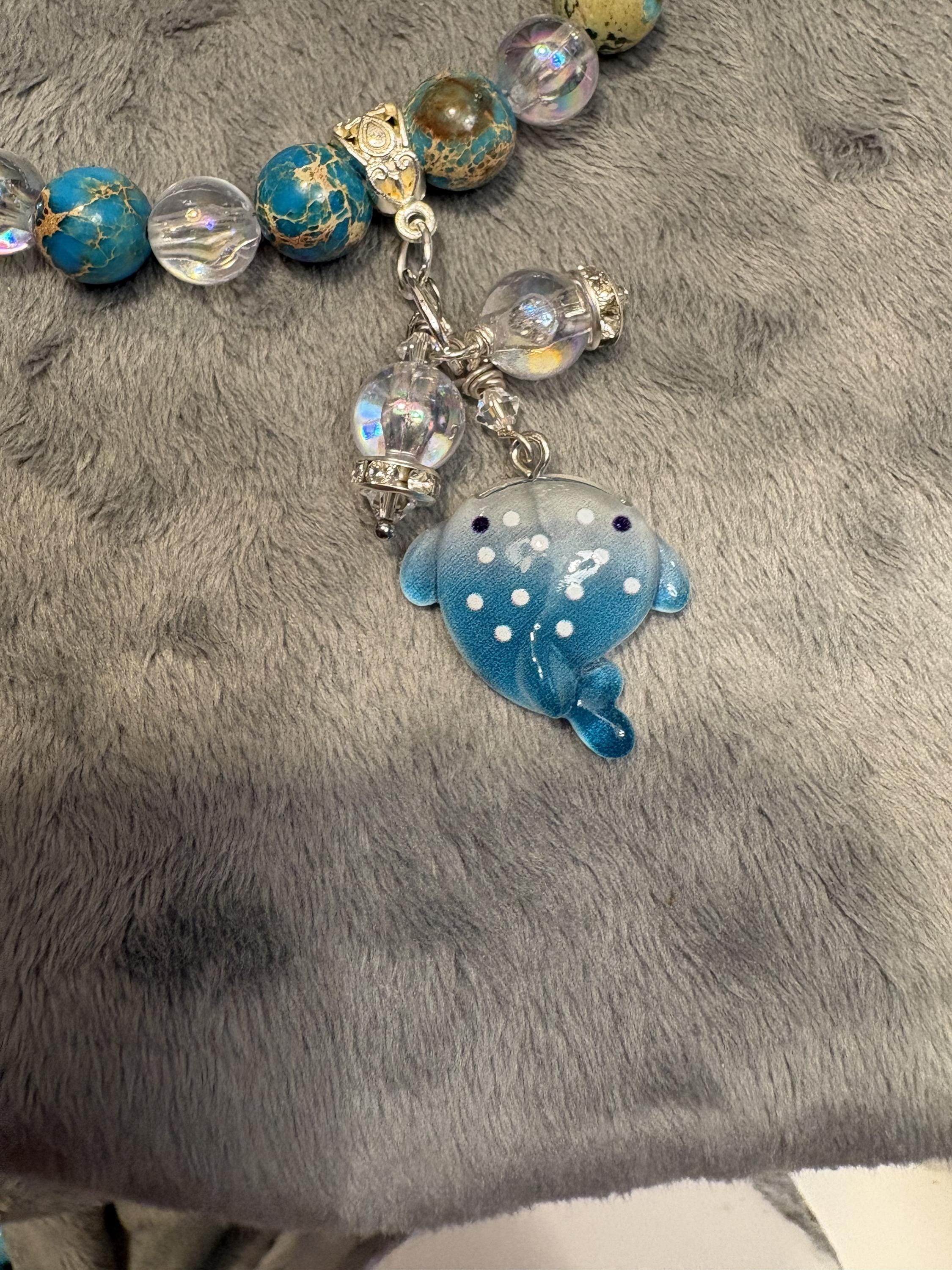 Unique Whale Jewelry Set Gift | Ocean Necklace Bracelet Earrings | Jasper Gemstone Jewelry for Her view 10