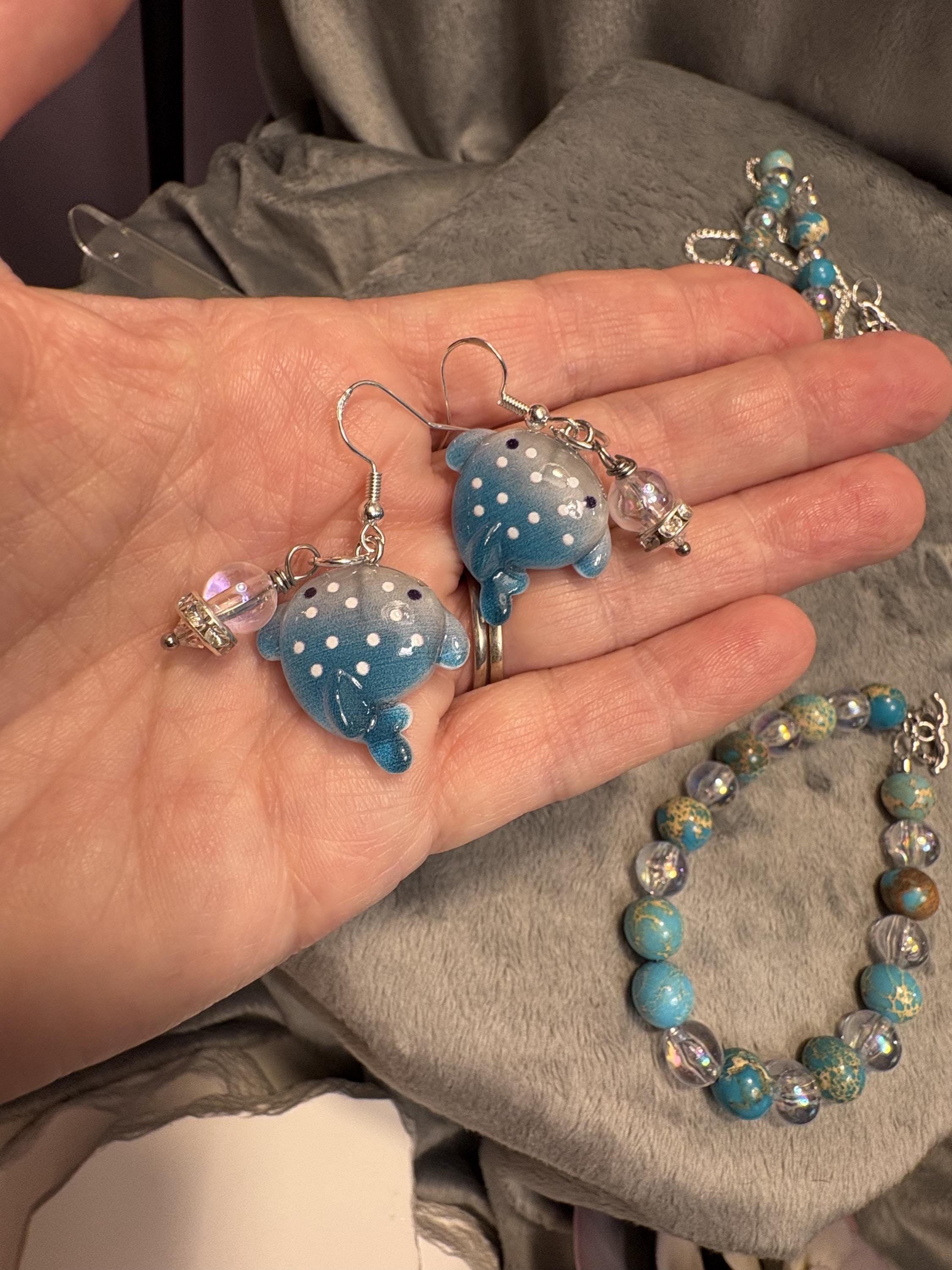 Unique Whale Jewelry Set Gift | Ocean Necklace Bracelet Earrings | Jasper Gemstone Jewelry for Her view 16