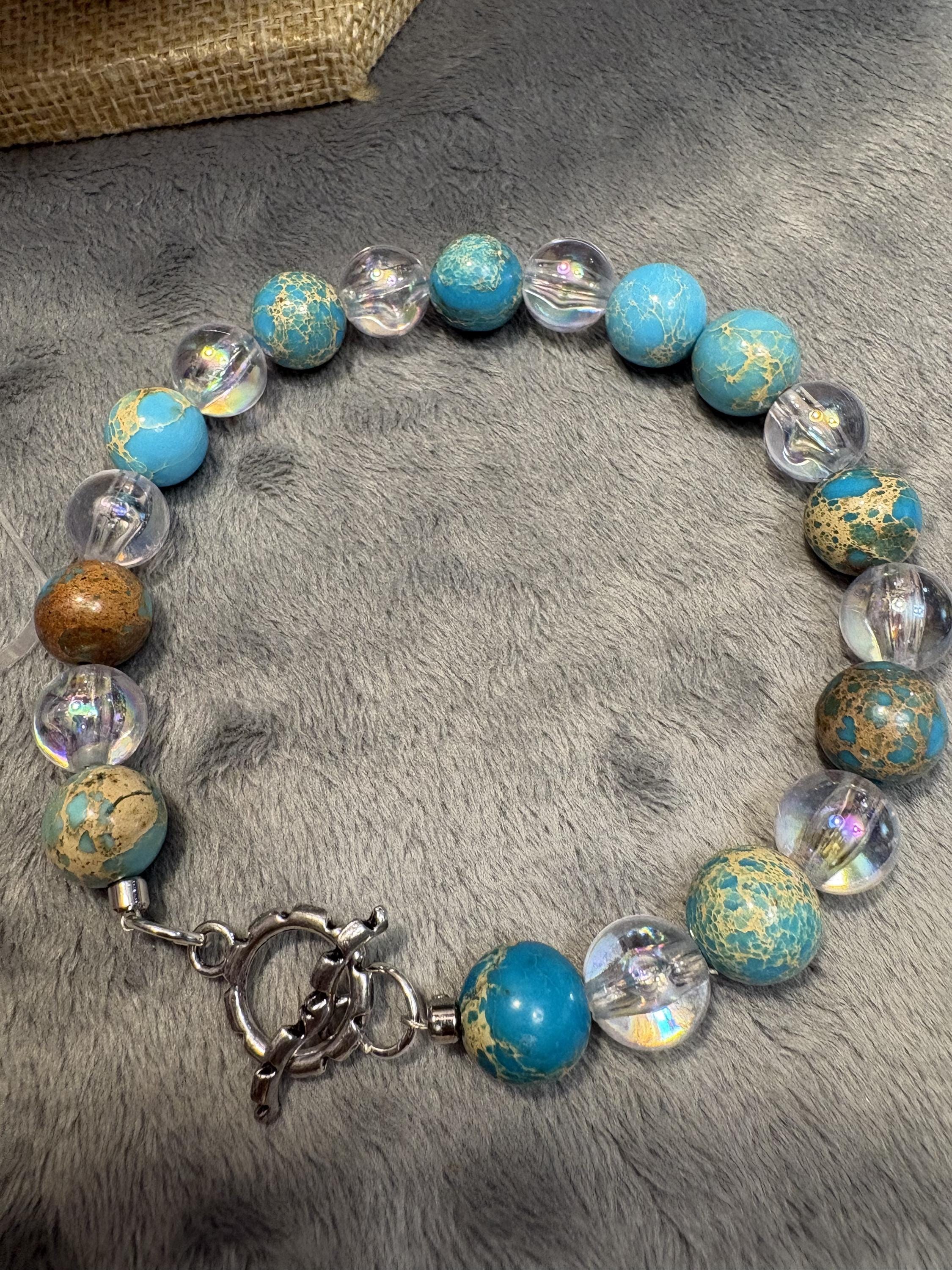 Unique Whale Jewelry Set Gift | Ocean Necklace Bracelet Earrings | Jasper Gemstone Jewelry for Her view 4