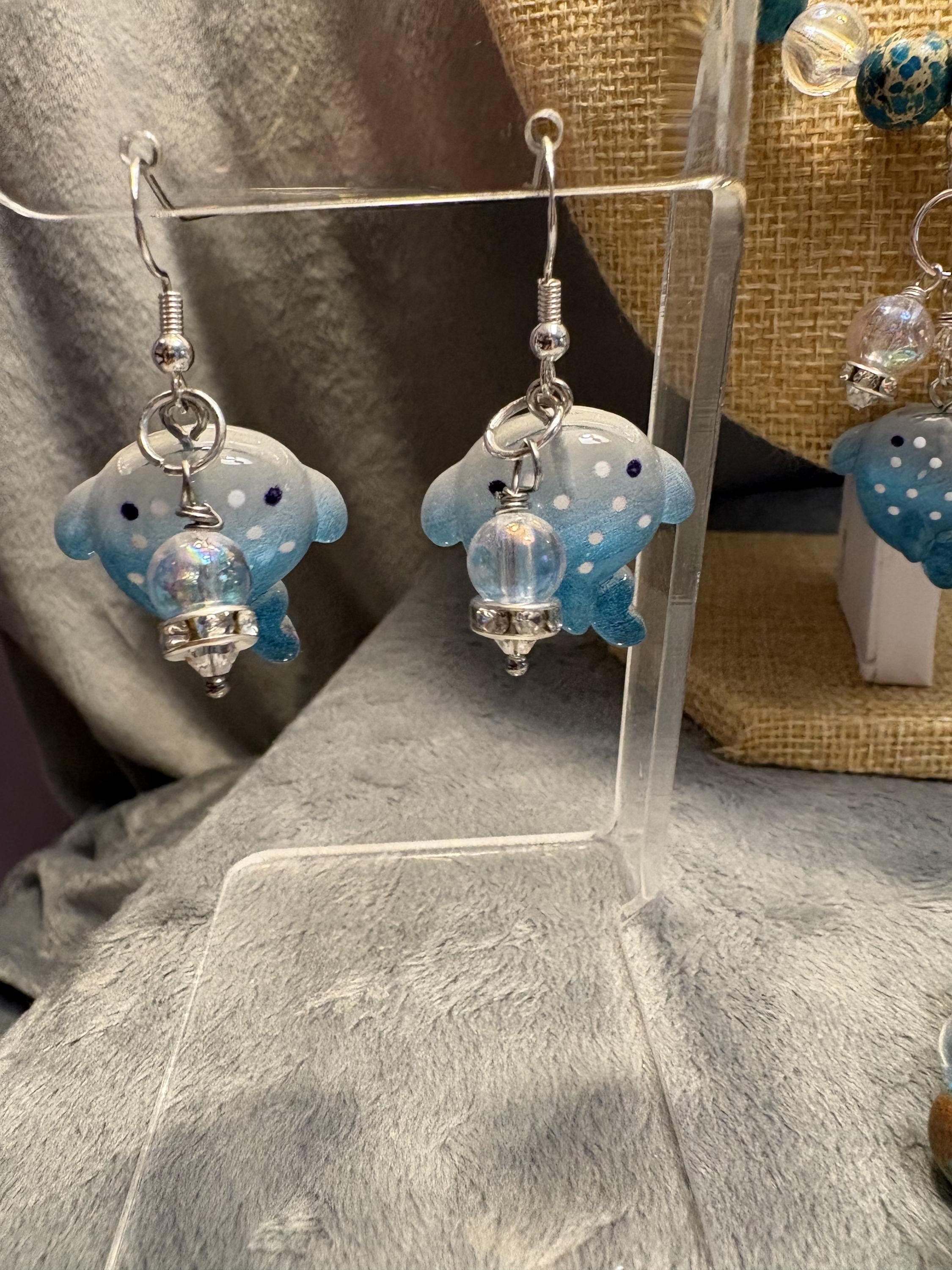 Unique Whale Jewelry Set Gift | Ocean Necklace Bracelet Earrings | Jasper Gemstone Jewelry for Her view 5