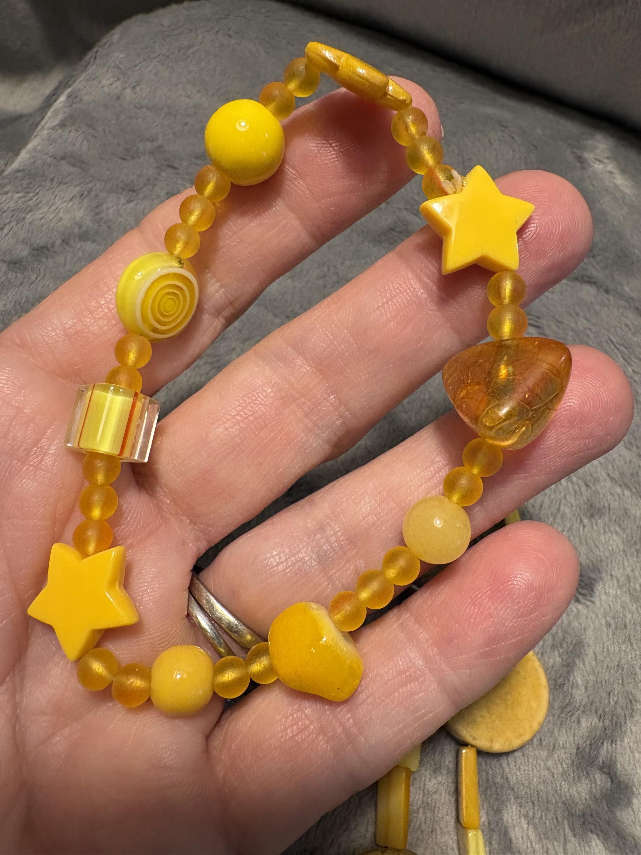 Yellow Beaded Stretch Bracelet Set of 3 view 12
