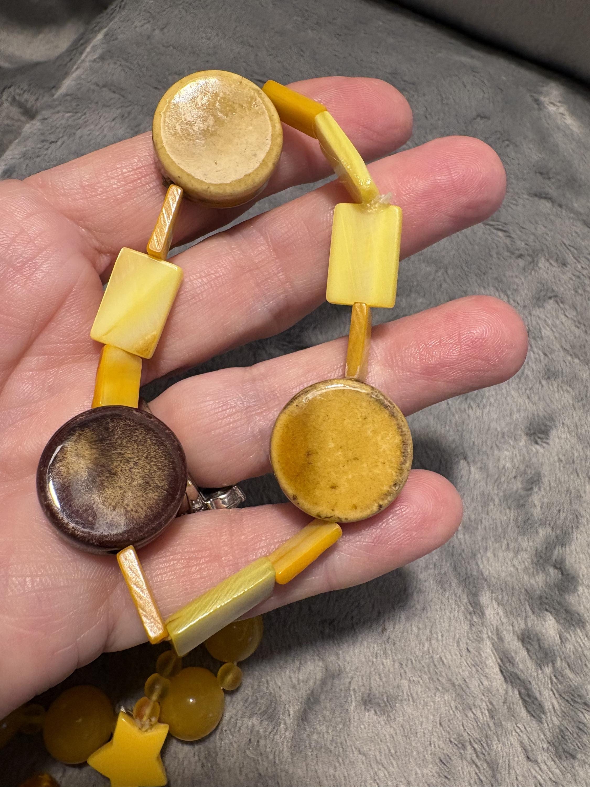 Yellow Beaded Stretch Bracelet Set of 3 view 13