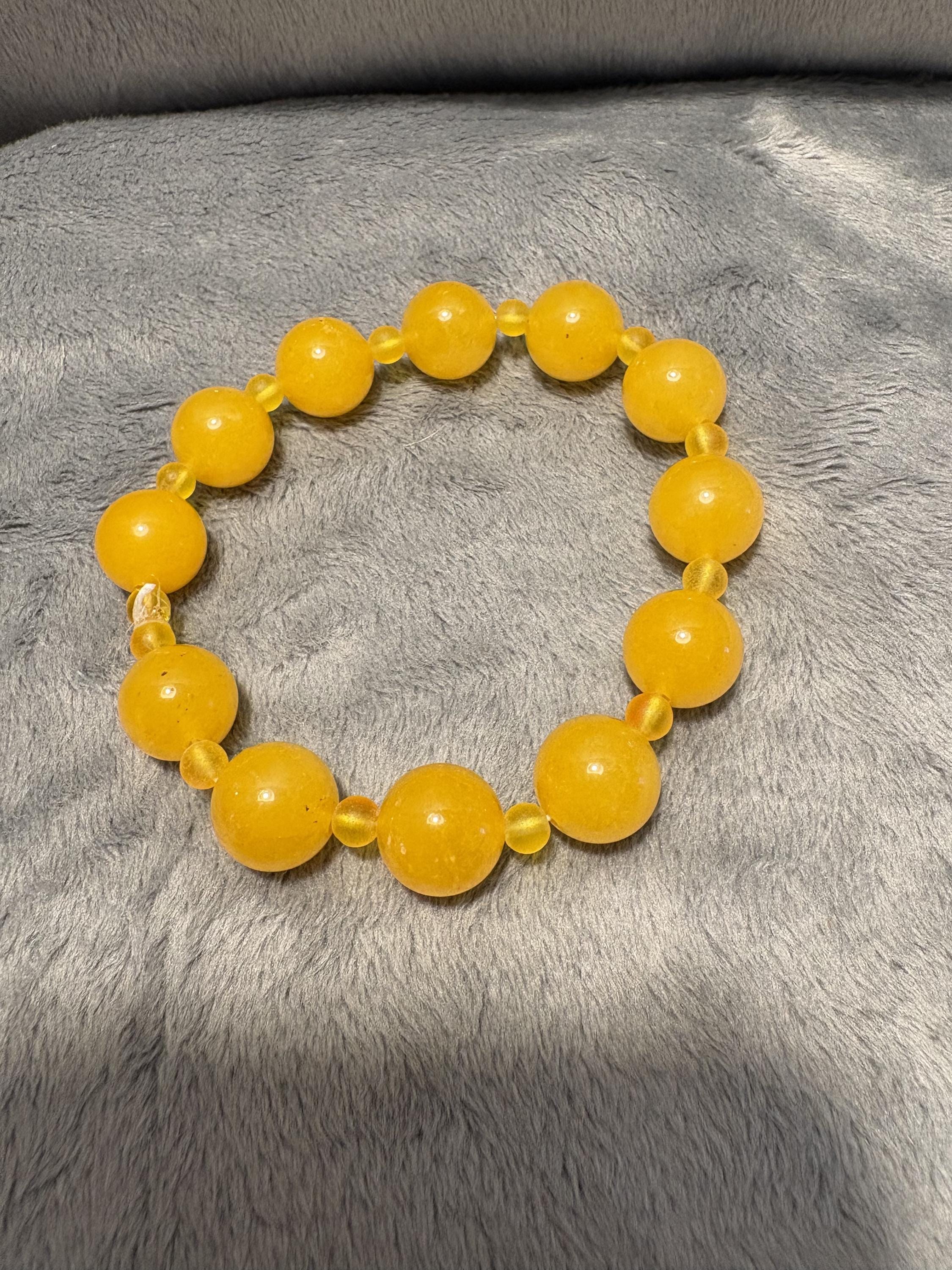 Yellow Beaded Stretch Bracelet Set of 3 view 8