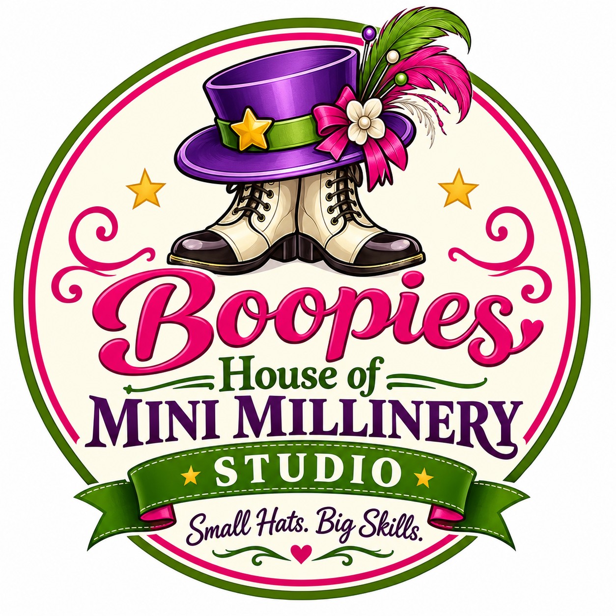 Boopies House of Mini Millinery Studio, Small Hats. Big Skills.