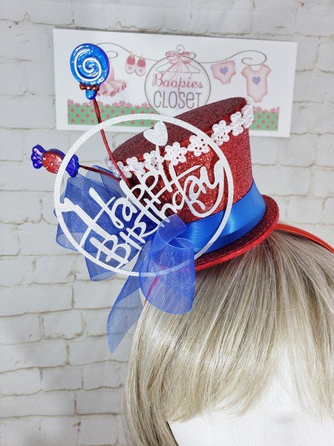 Happy birthday mini hat with candy-inspired details
