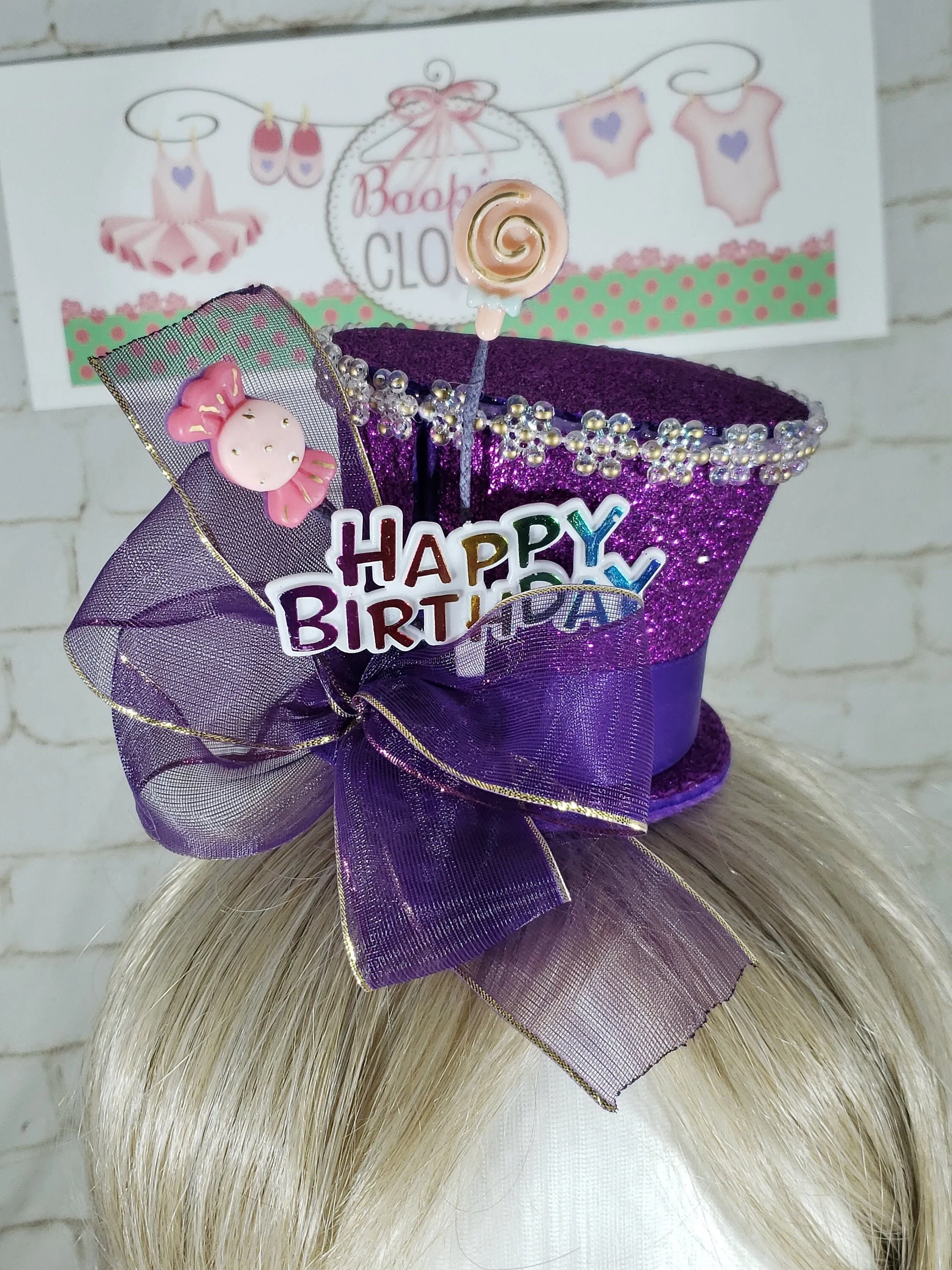 Birthday Sparkle Flared Mini Top Hat