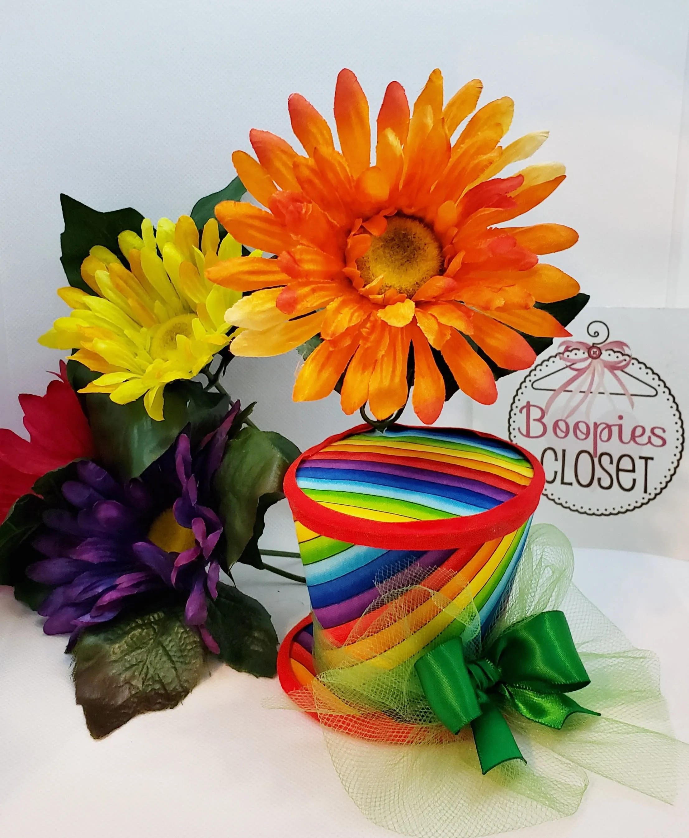 Rainbow Flower Pot 3" Mini Flared Top Hat