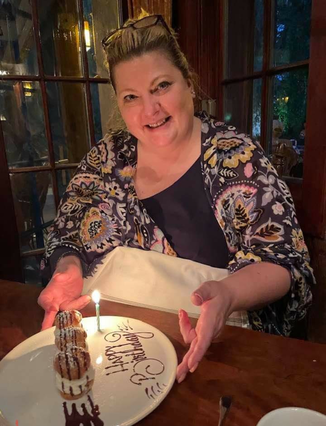 Shellie celebrating a birthday
