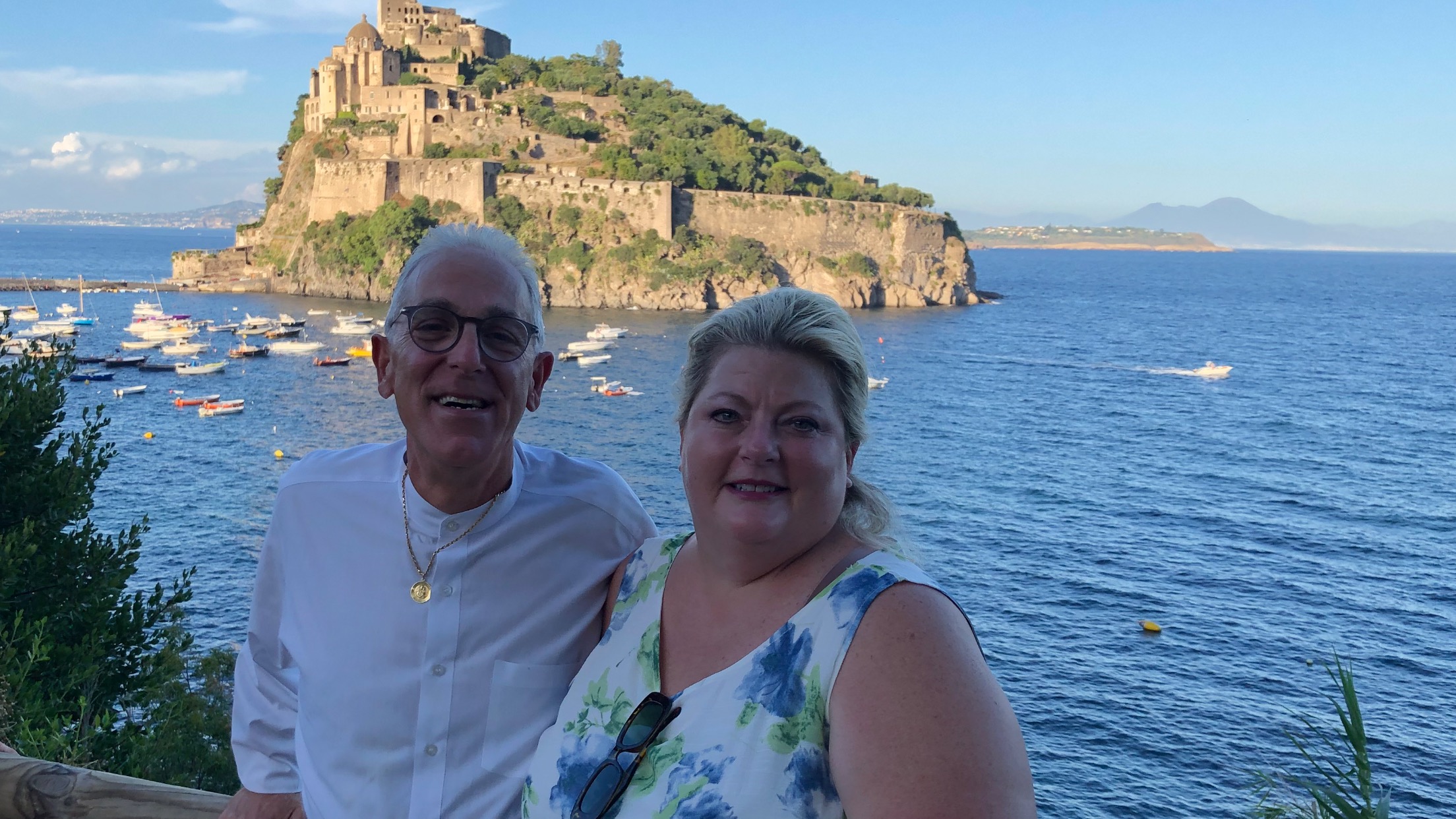 Shellie and her husband enjoying a coastal trip