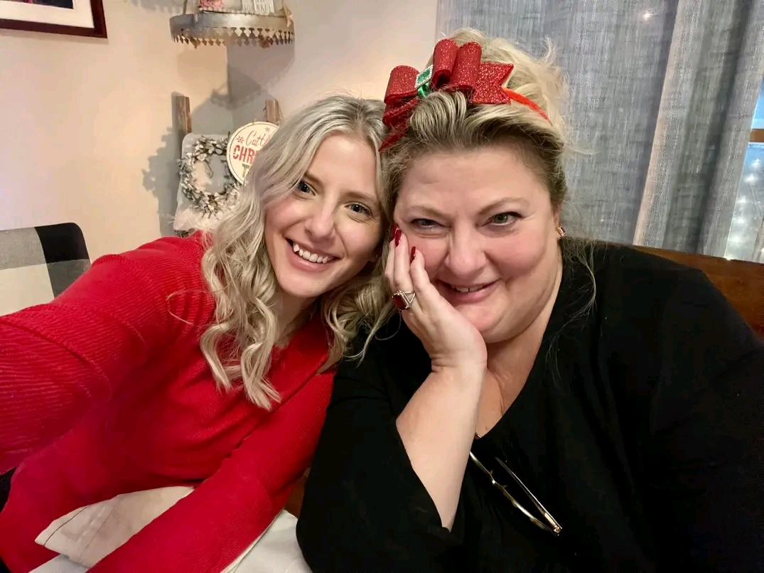 Shellie and a loved one celebrating the holidays