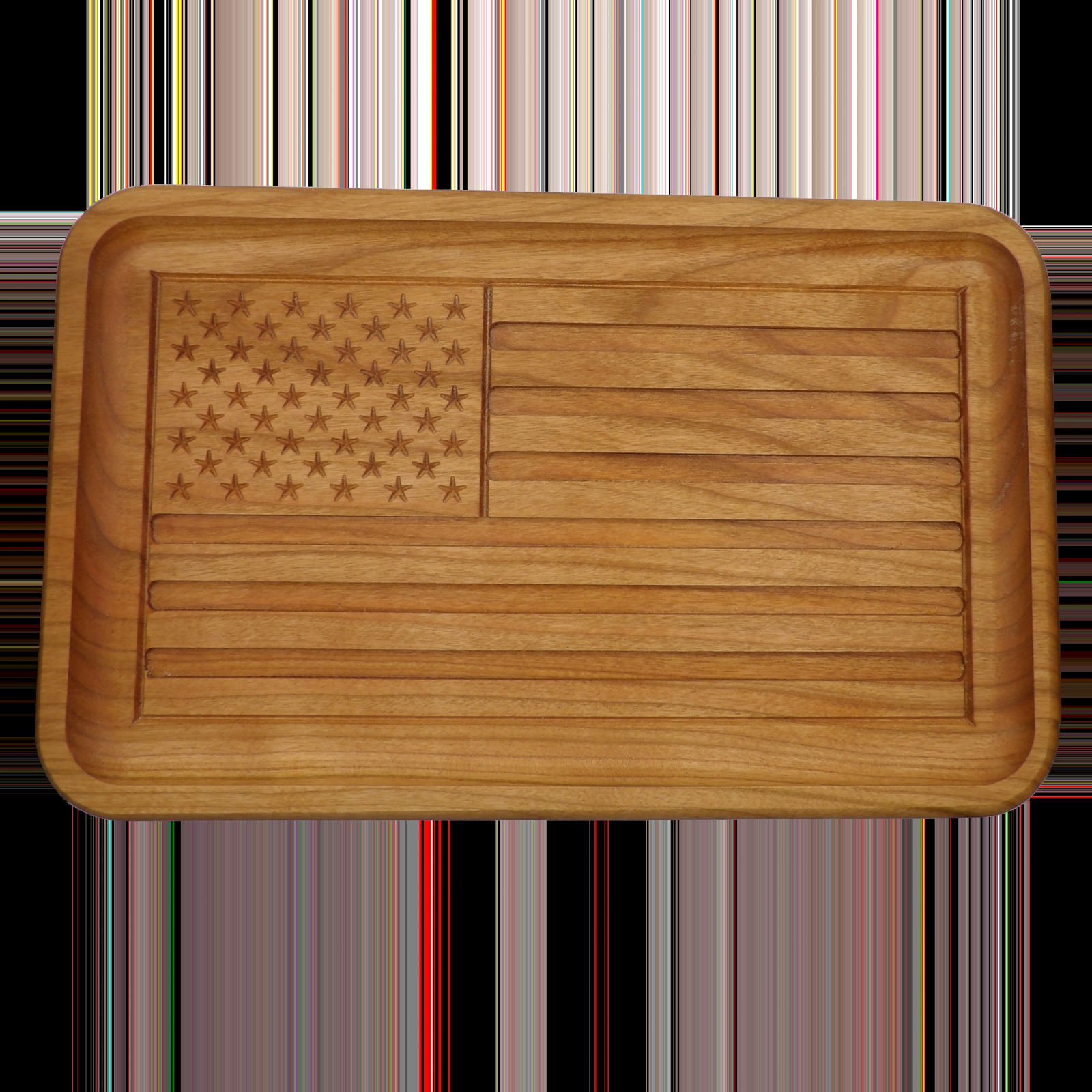 American flag wooden try