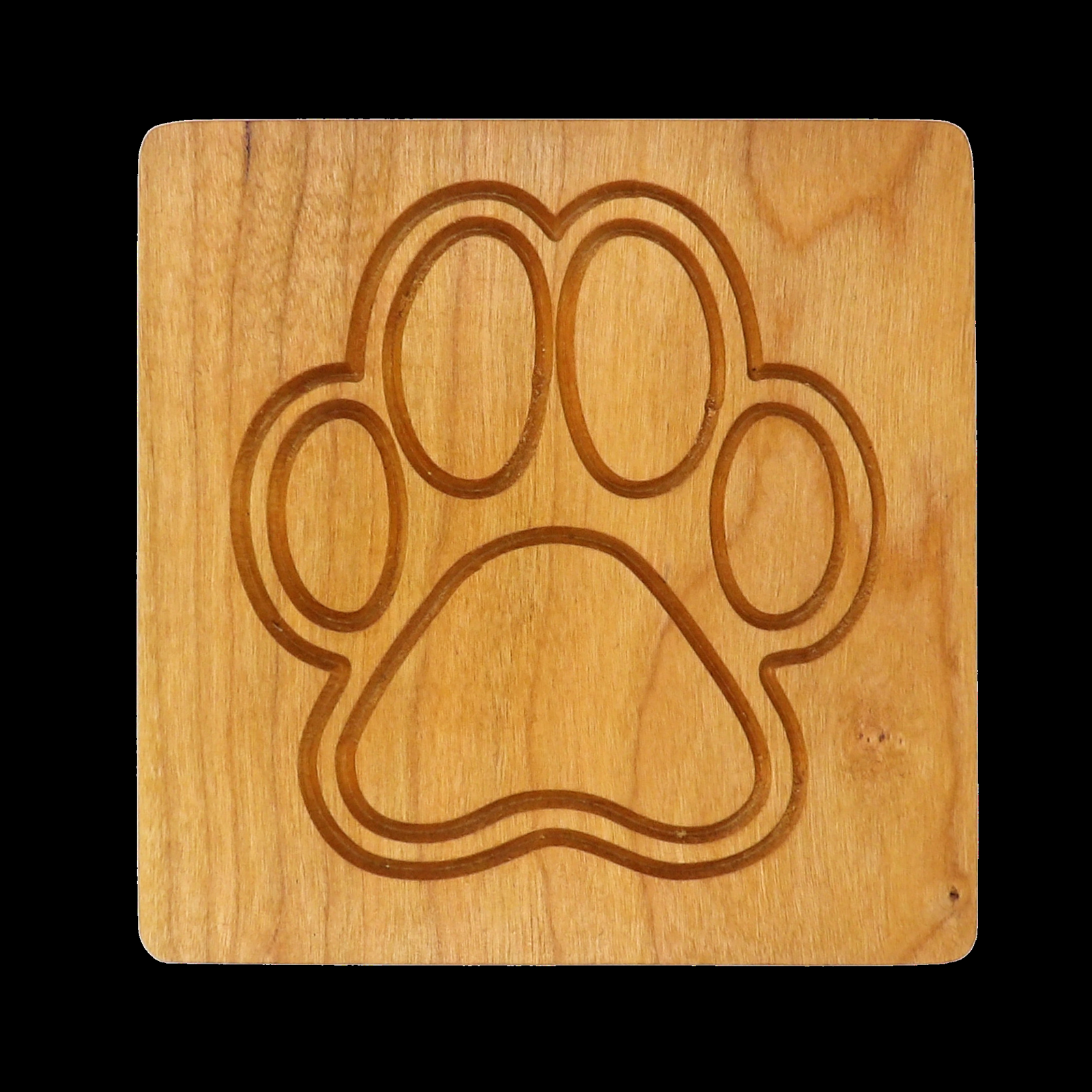 Engraved hardwood drink coaster with cork backing