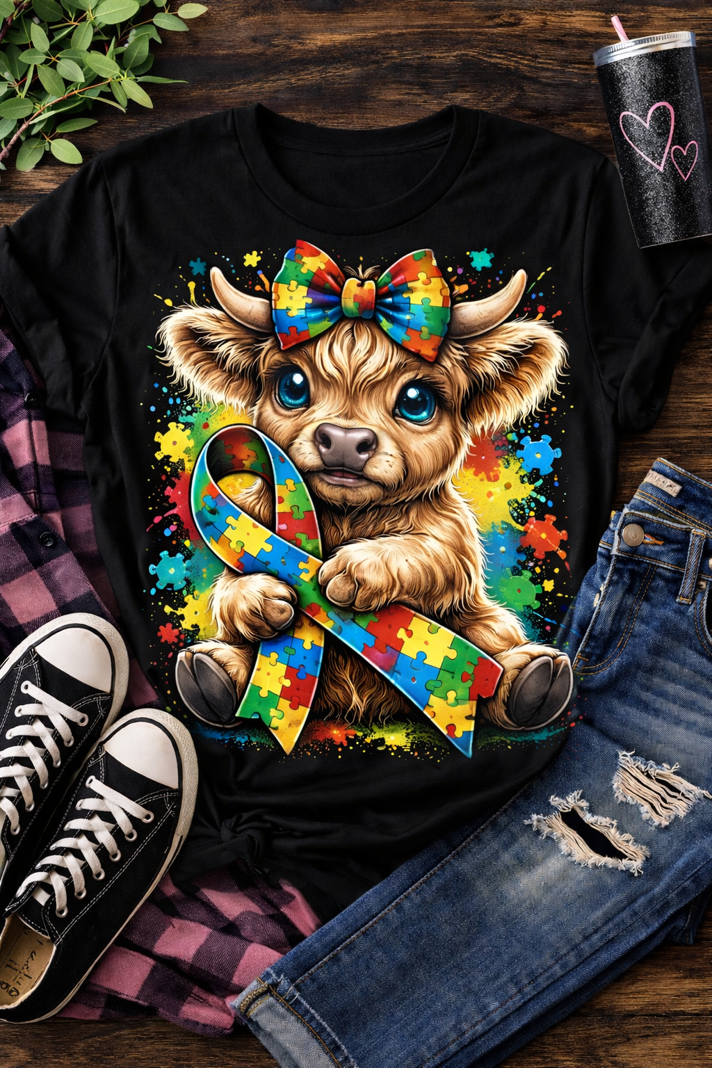 Autism Cow from 2 Sisters Tanks, Teez & More