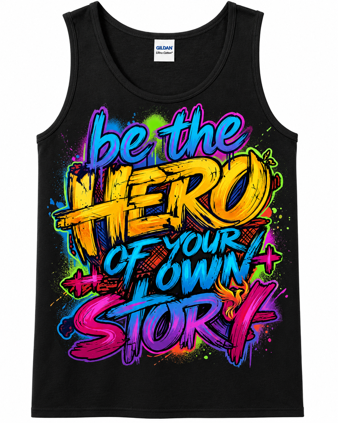 Be The Hero Of Your Own Story Black Tank Top from 2 Sisters Tanks, Teez