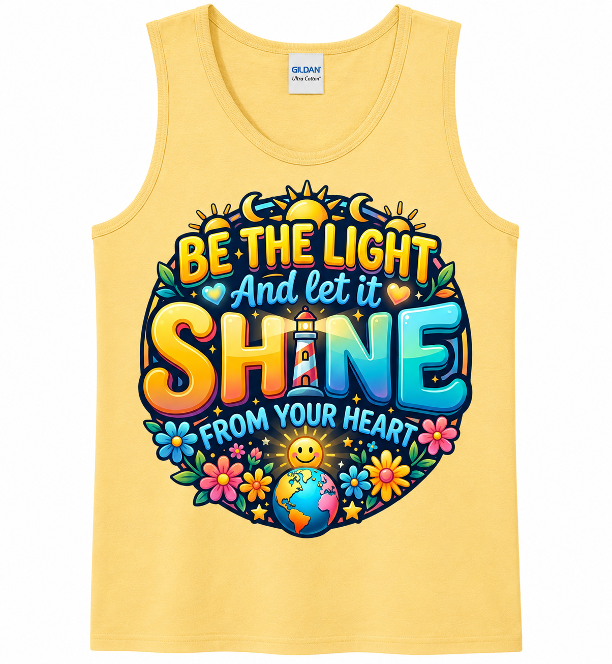 Be The Light Shine Tank Top from 2 Sisters Tanks, Teez