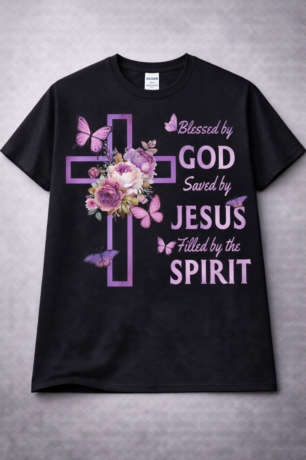 Blessed By God Saved By Jesus from 2 Sisters Tanks, Teez & More