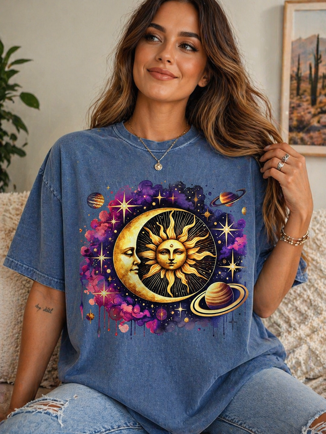 Celestial Harmony Sun Moon from 2 Sisters Tanks, Teez & More