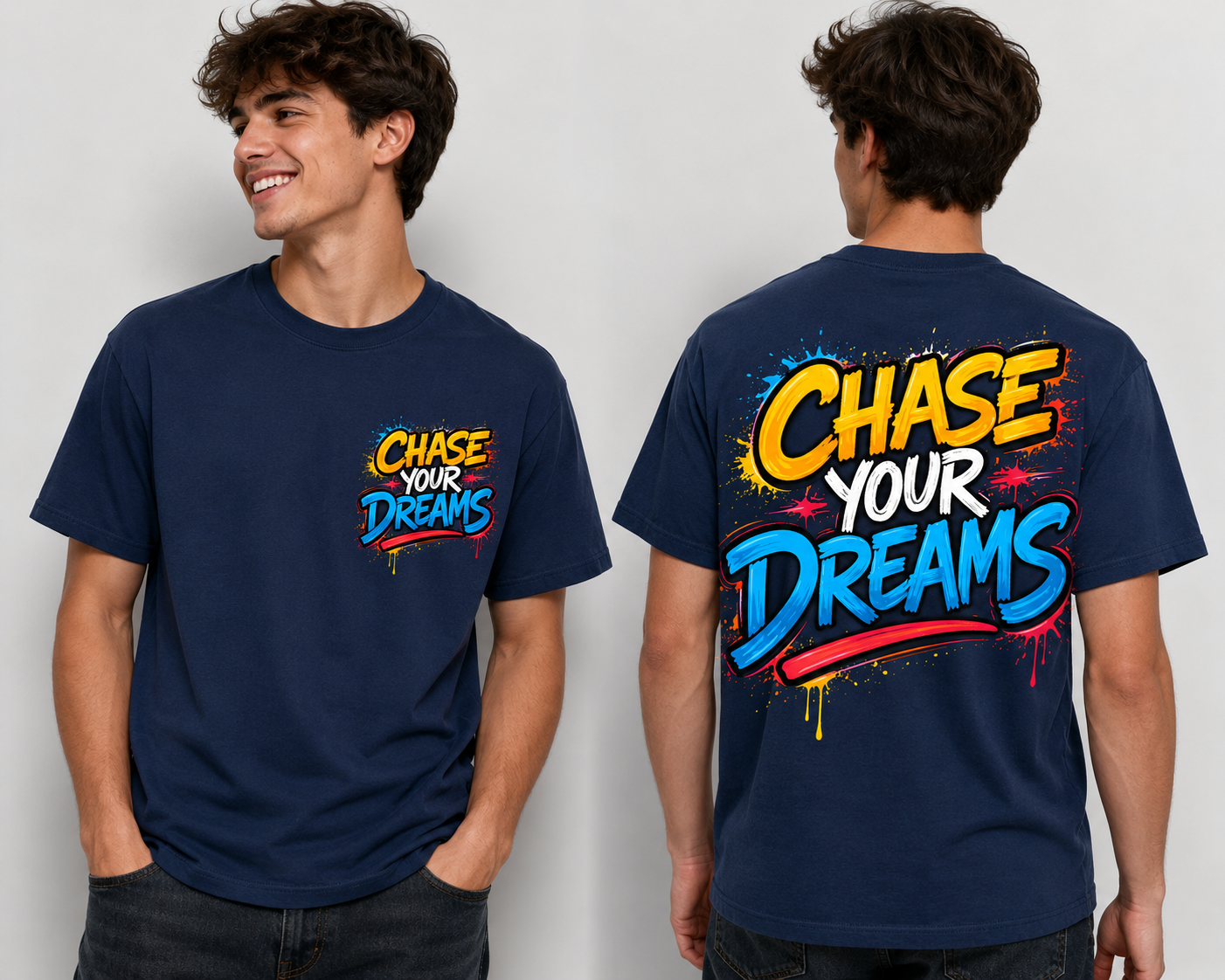 Chase Your Dreams Motivational Graphic T-Shirt from 2 Sisters Tanks, Teez & More