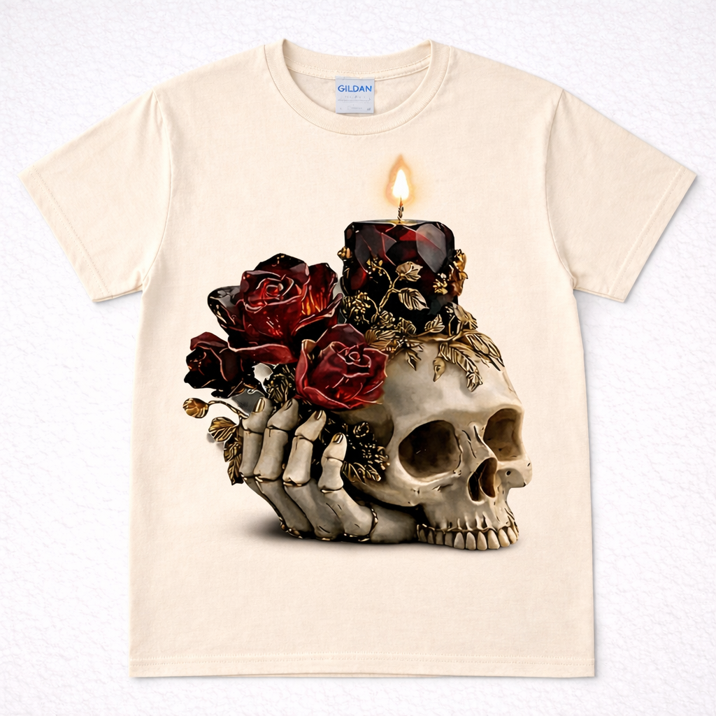 Crimson Candel Skull from 2 Sisters Tanks, Teez & More