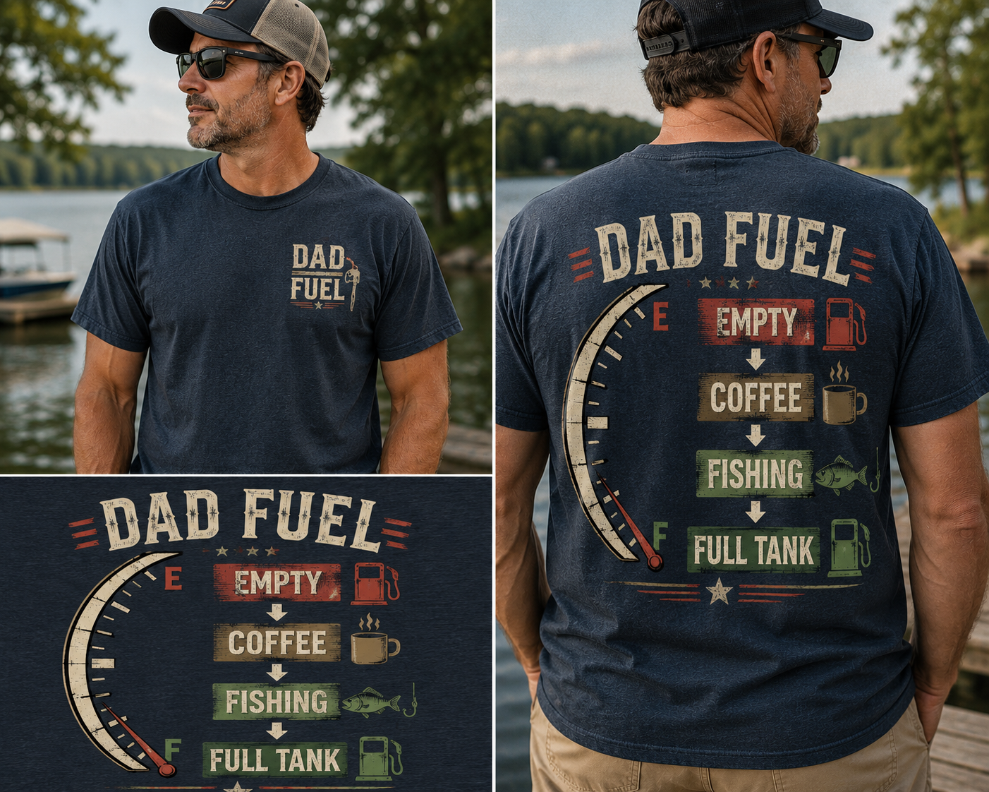 Dad Fuel Fishing Graphic Tee from 2 Sisters Tanks, Teez & More