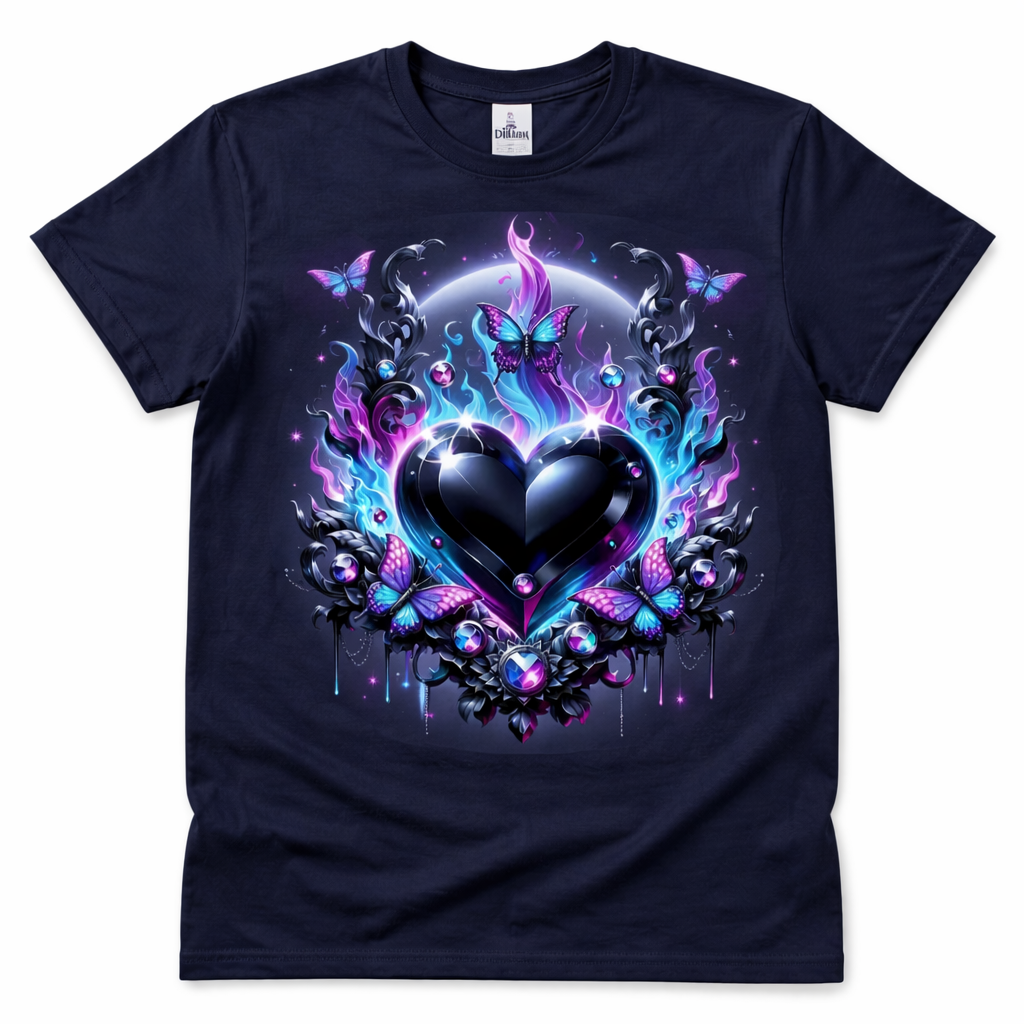 Midnight Flame Heart from 2 Sisters Tanks, Teez & More
