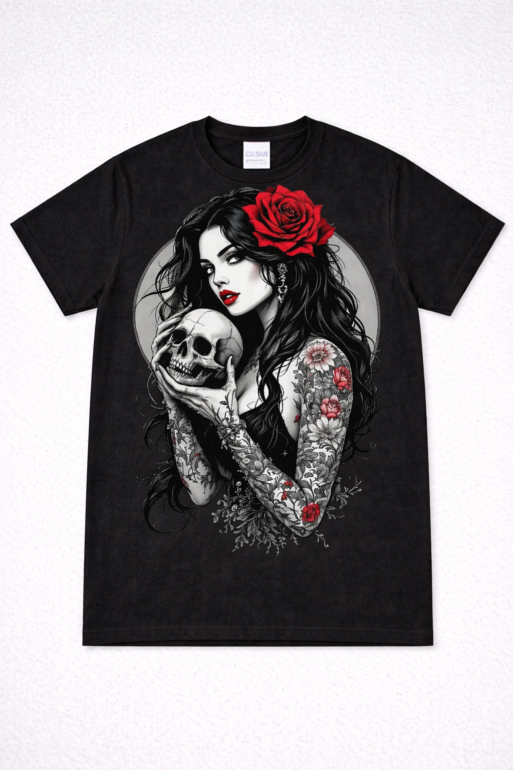 Midnight Rose Skull from 2 Sisters Tanks, Teez & More