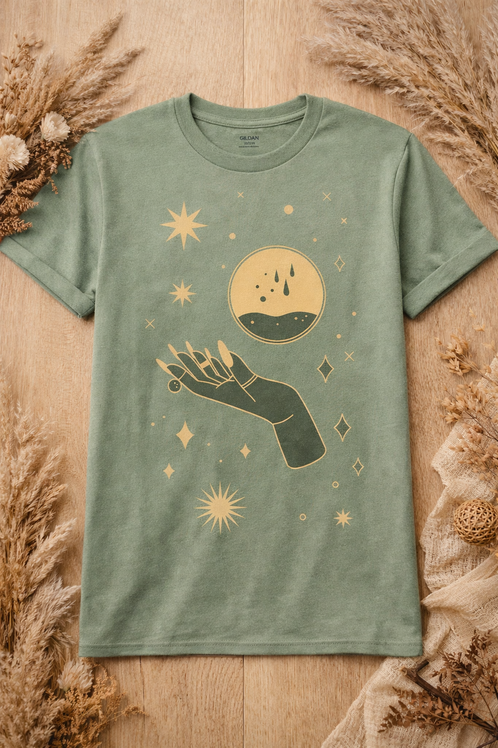 Mystical Moon Hand from 2 Sisters Tanks, Teez & More