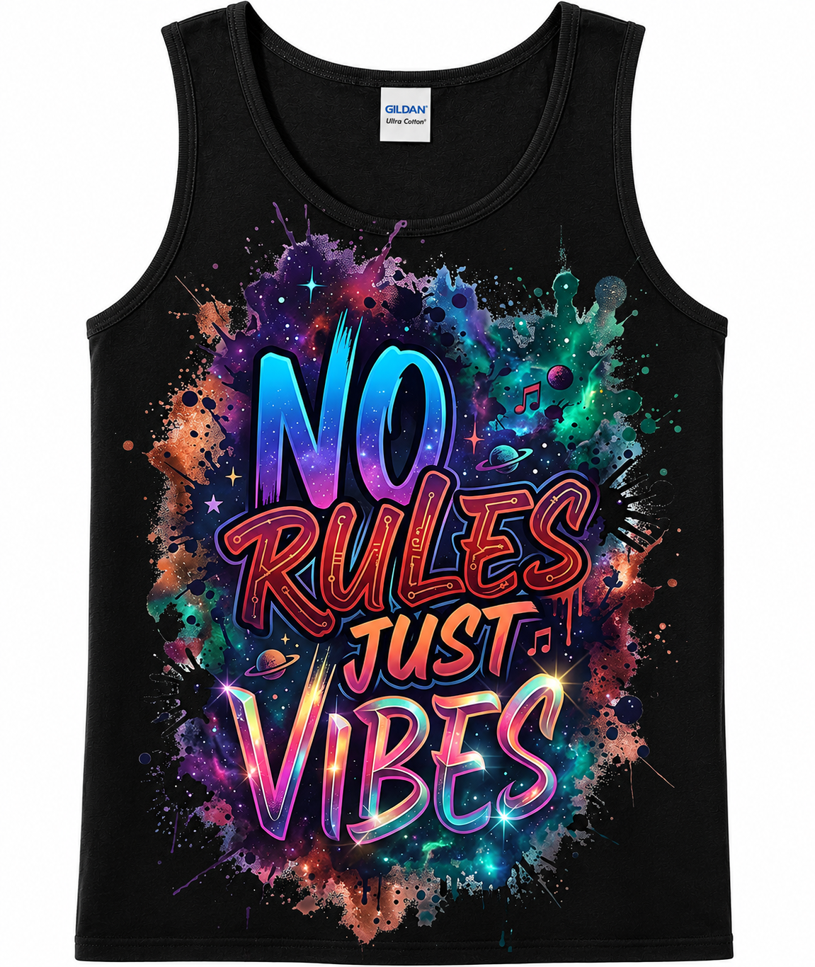 No Rules Just Vibes Tank Top from 2 Sisters Tanks, Teez