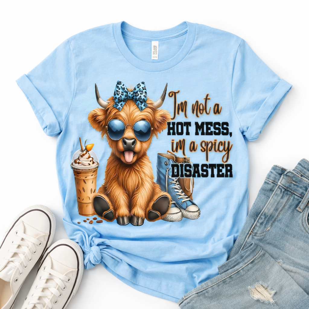 Spicy Disaster Highland Cow from 2 Sisters Tanks, Teez & More