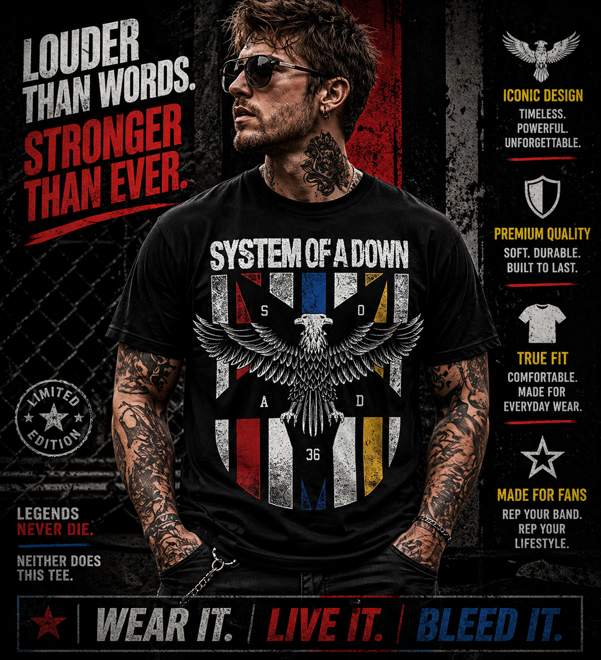 Stronger Than Ever Rebel Eagle from 2 Sisters Tanks, Teez & More
