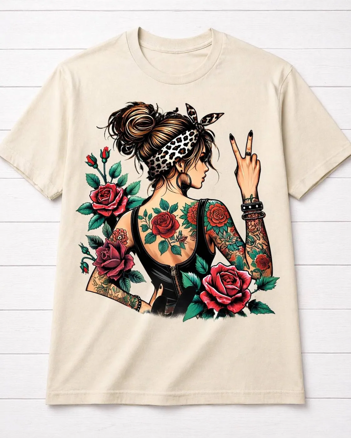 The Rock Rose Tattoo Art from 2 Sisters Tanks, Teez & More