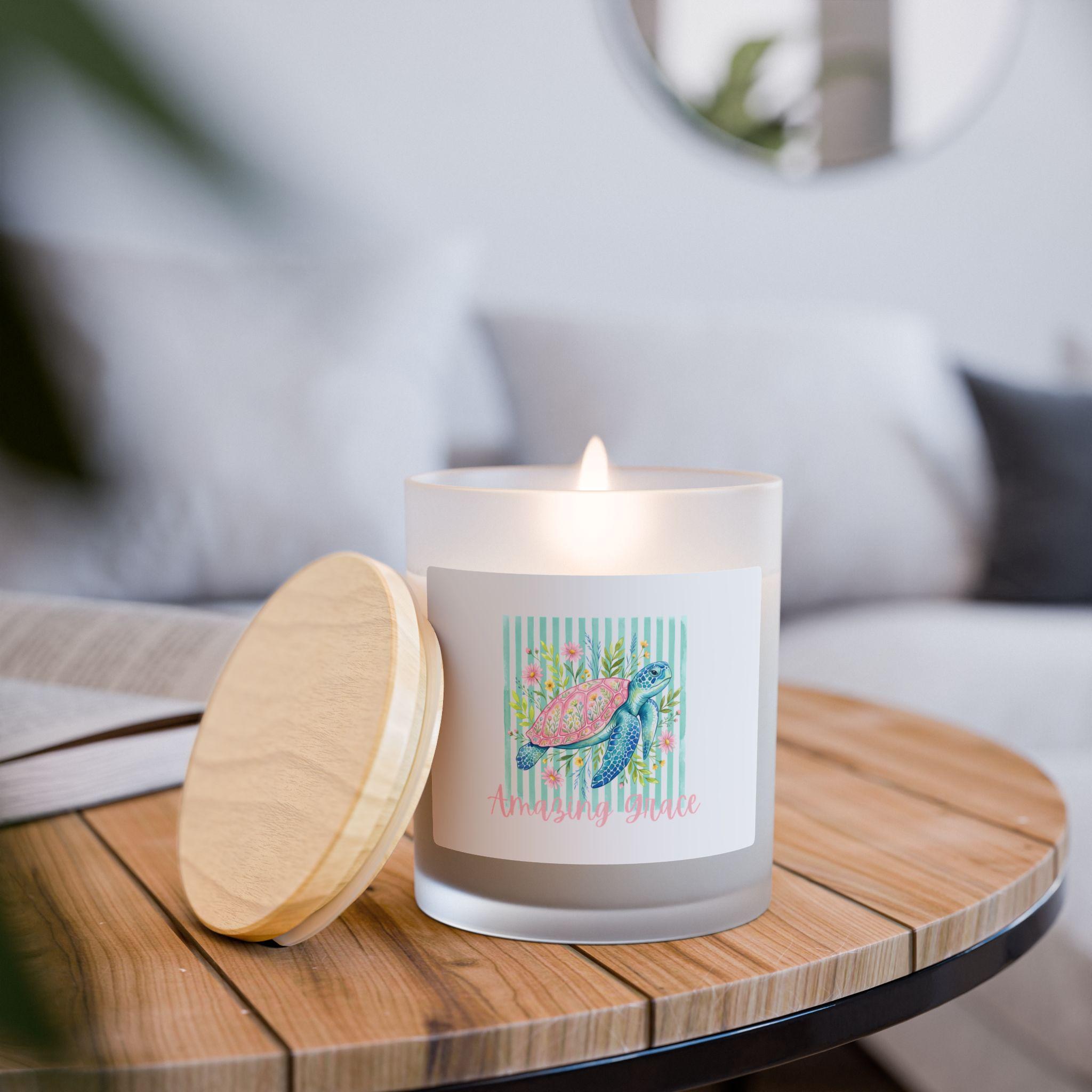 Sea Turtle Illustration Candle | Frosted Glass 11oz