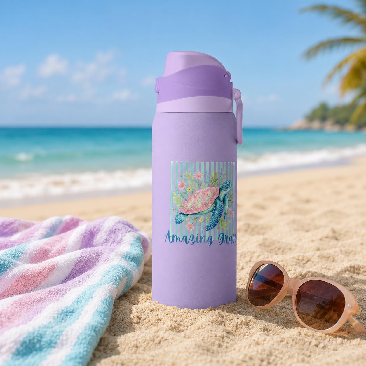 Sea Turtle Watercolor swimming grace Water Bottle