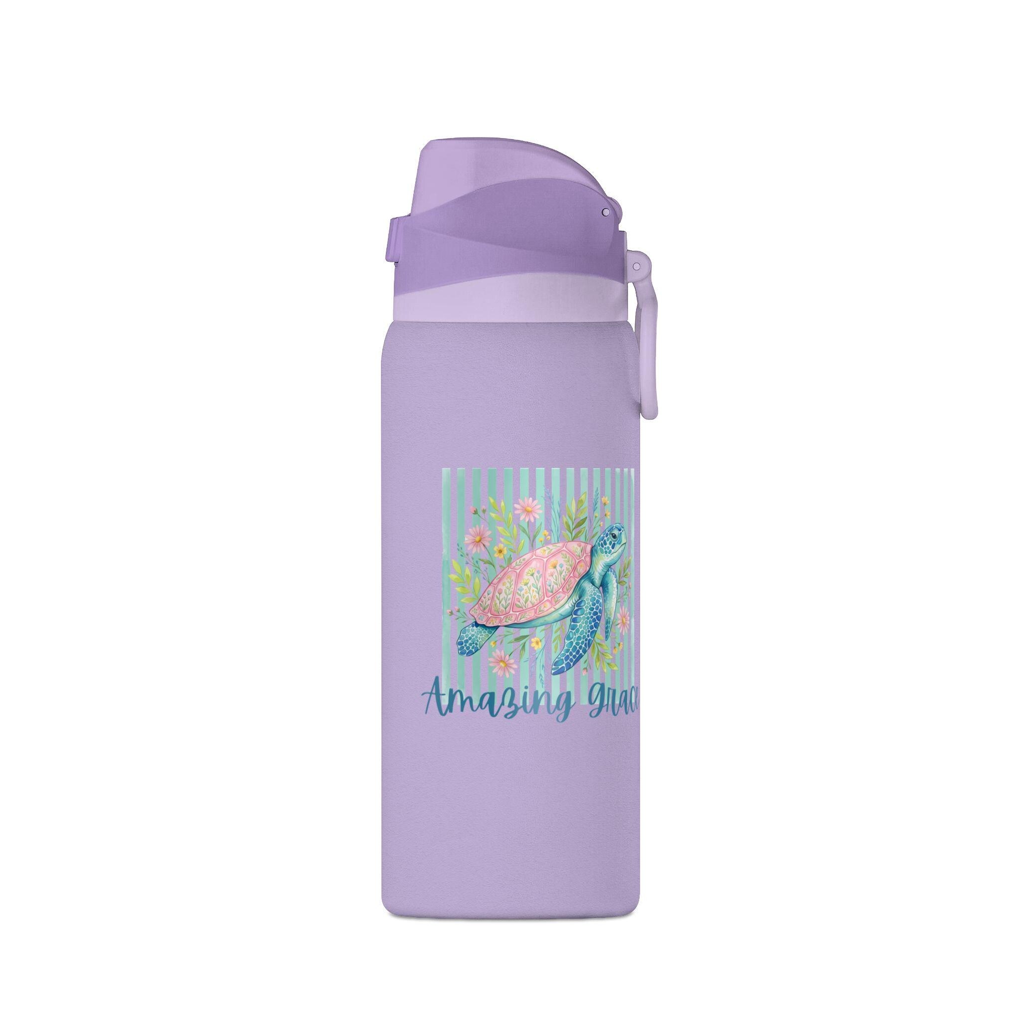 Sea Turtle Watercolor swimming grace Water Bottle, product image 2