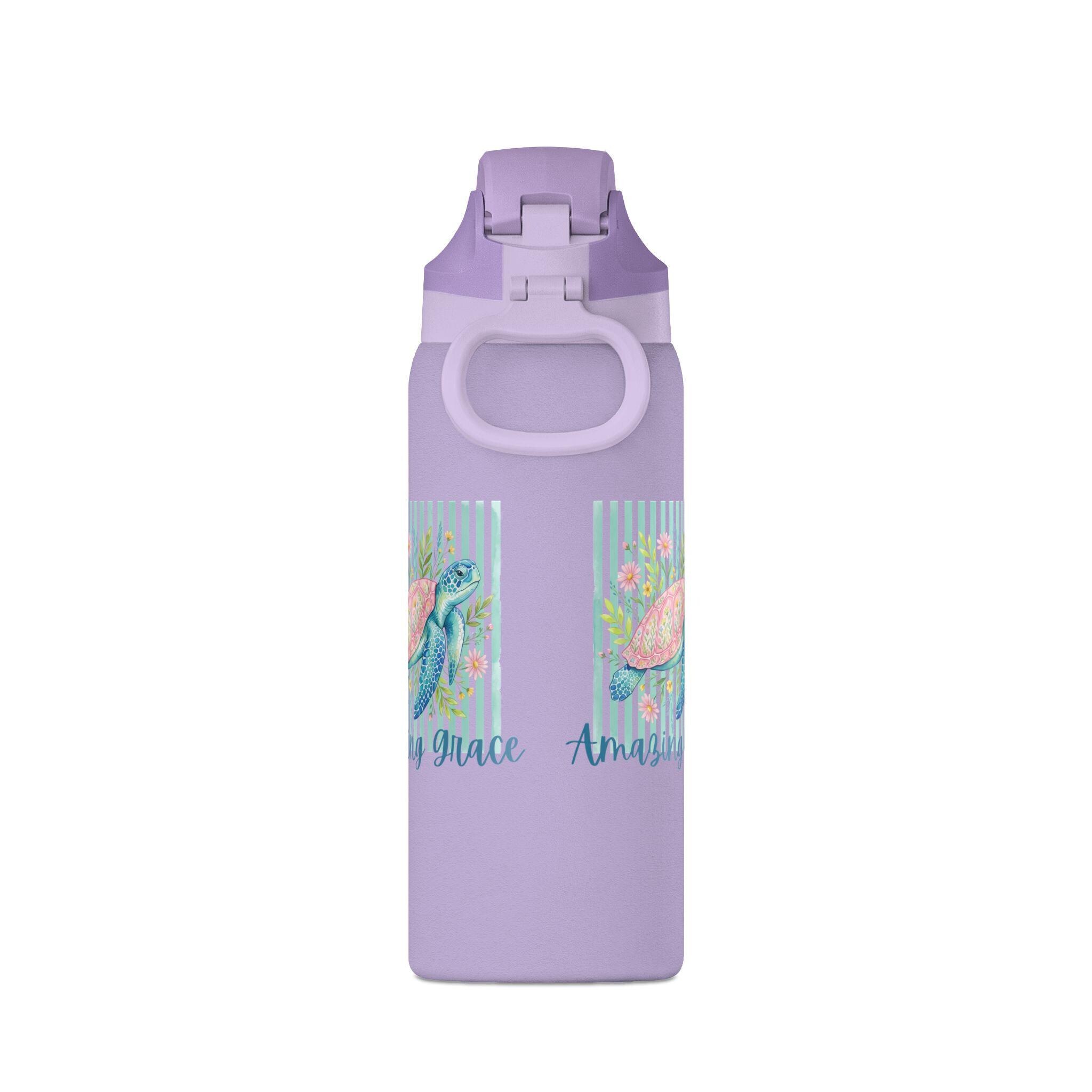 Sea Turtle Watercolor swimming grace Water Bottle, product image 3