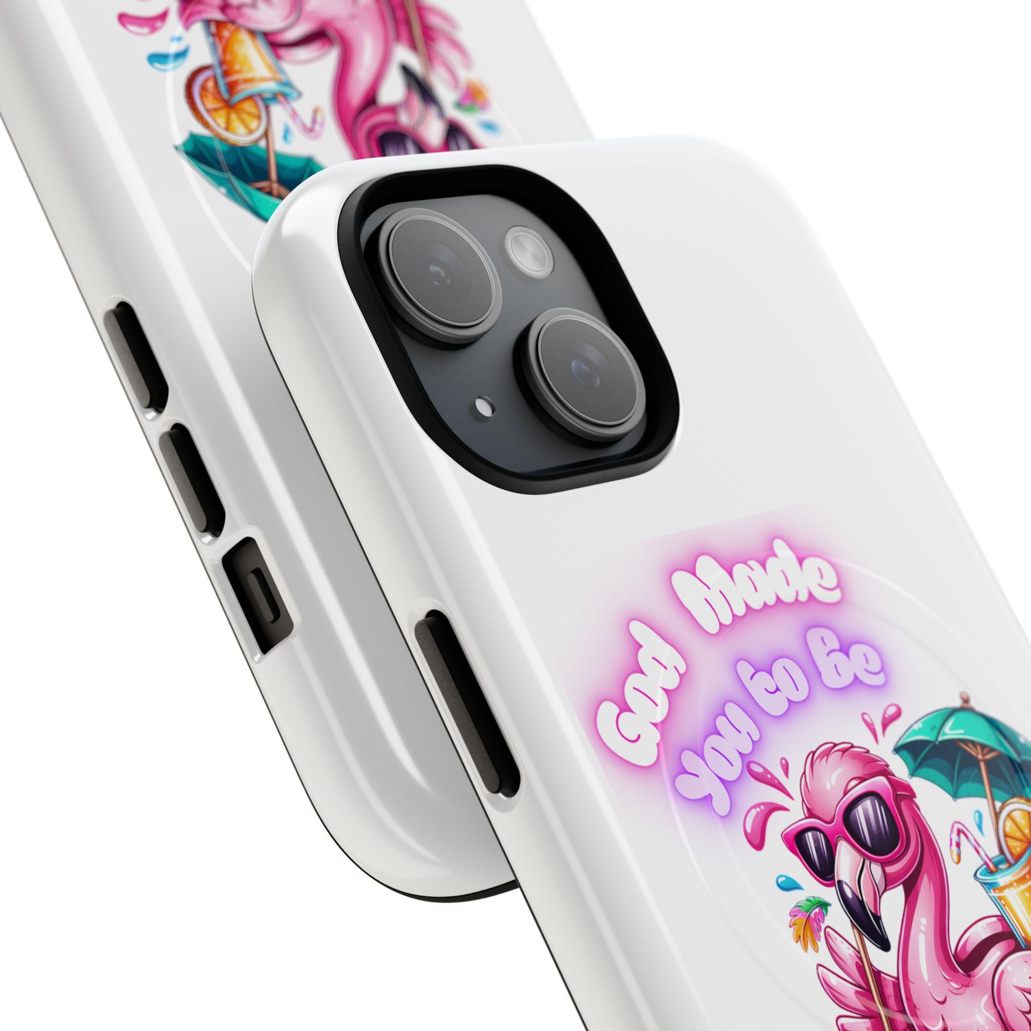 Flamingo Floatie Phone Case | Tropical Drink, MagSafe Compatible, Dual-Layer Protection, product image 2