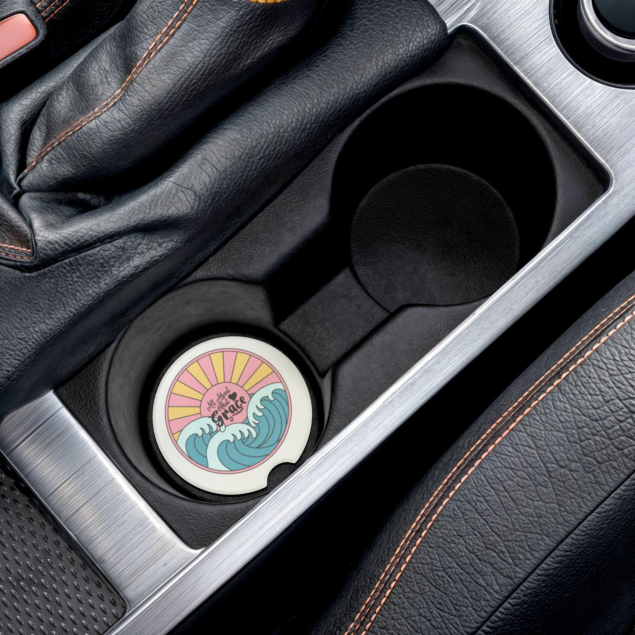 All About That Grace Soapstone Car Coaster | Ocean Waves Sunrise