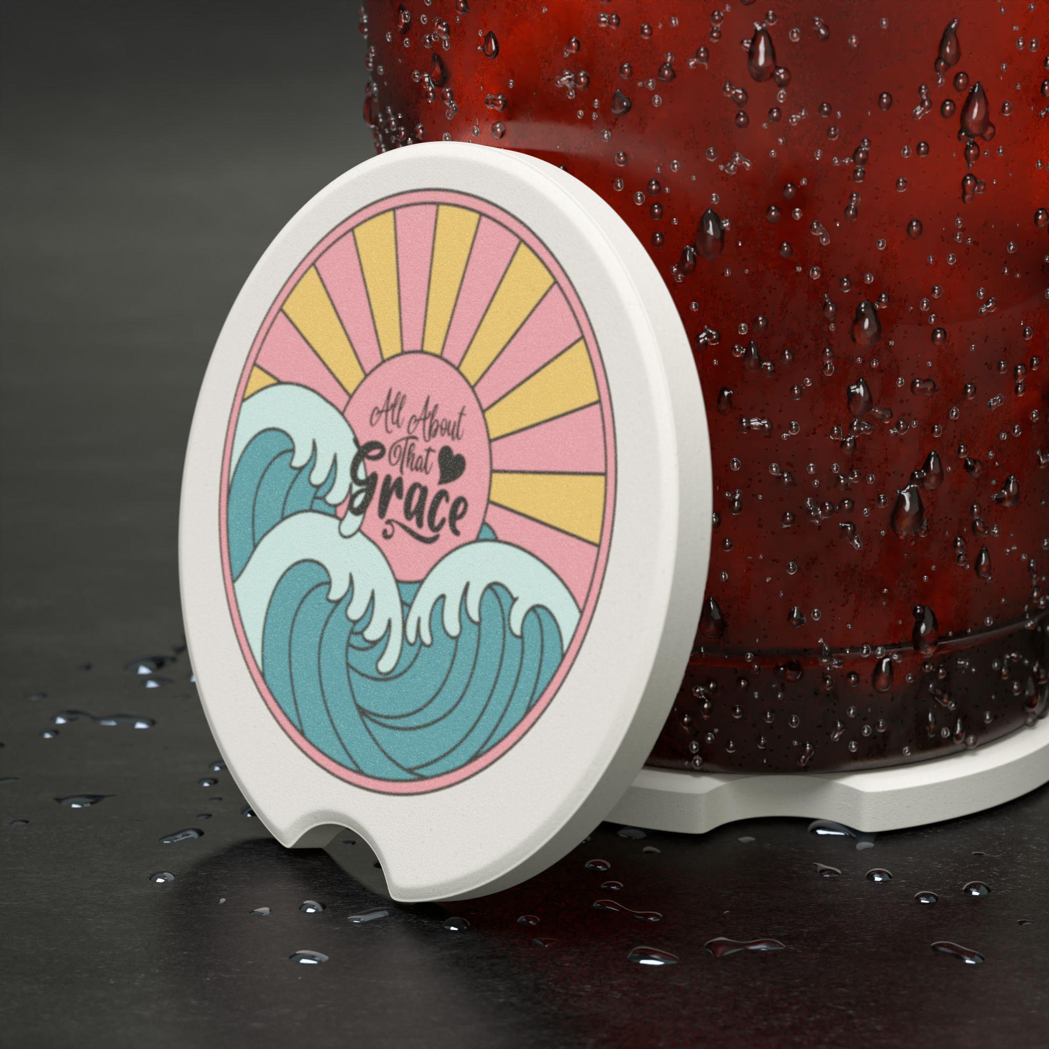 All About That Grace Soapstone Car Coaster | Ocean Waves Sunrise, product image 2