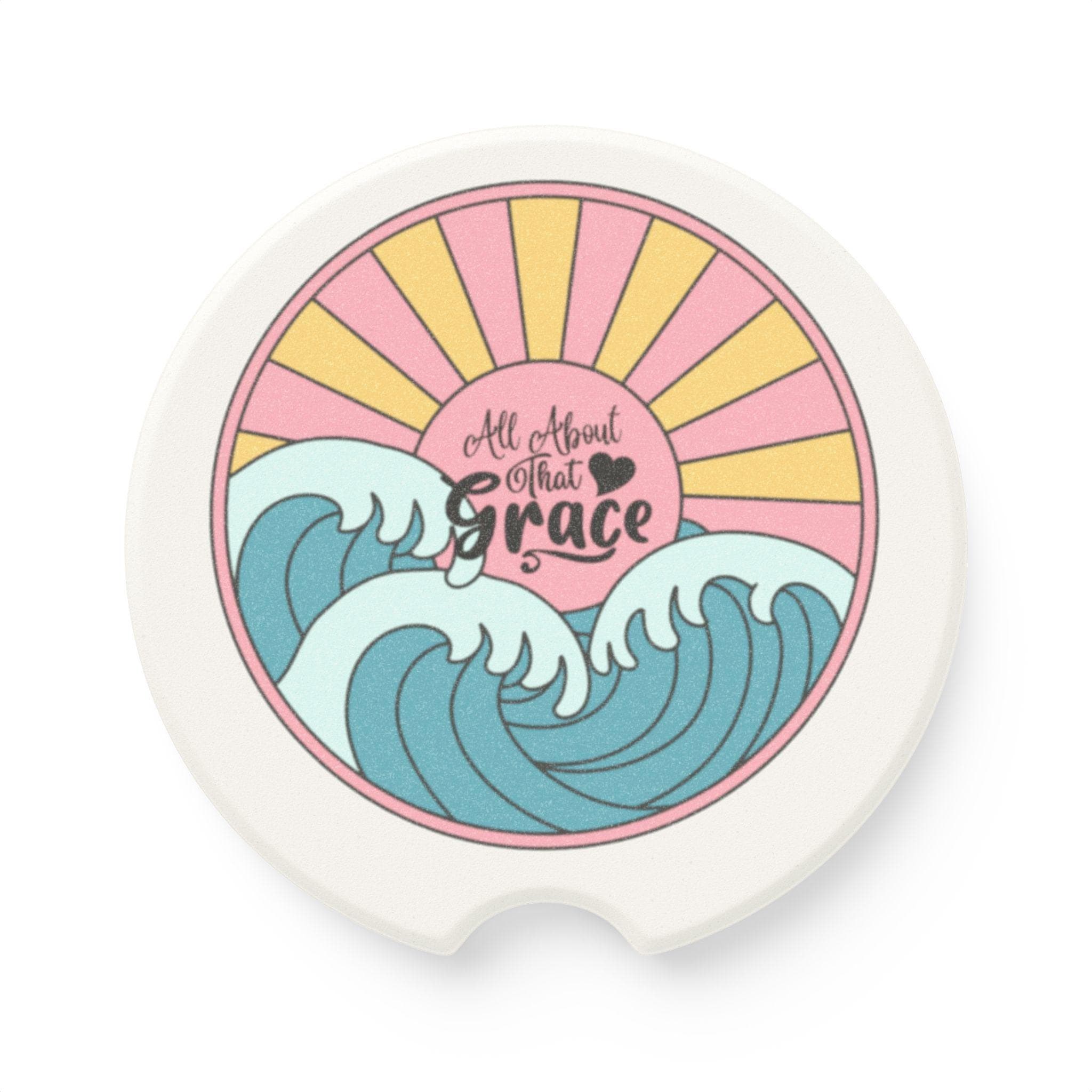 All About That Grace Soapstone Car Coaster | Ocean Waves Sunrise, product image 3