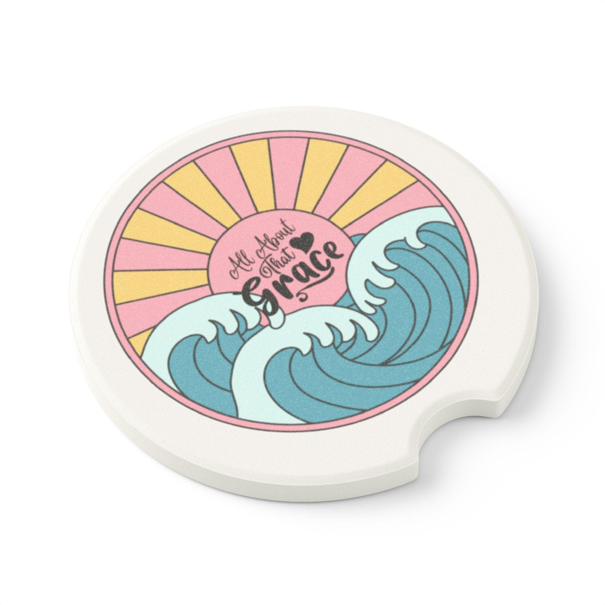 All About That Grace Soapstone Car Coaster | Ocean Waves Sunrise, product image 4