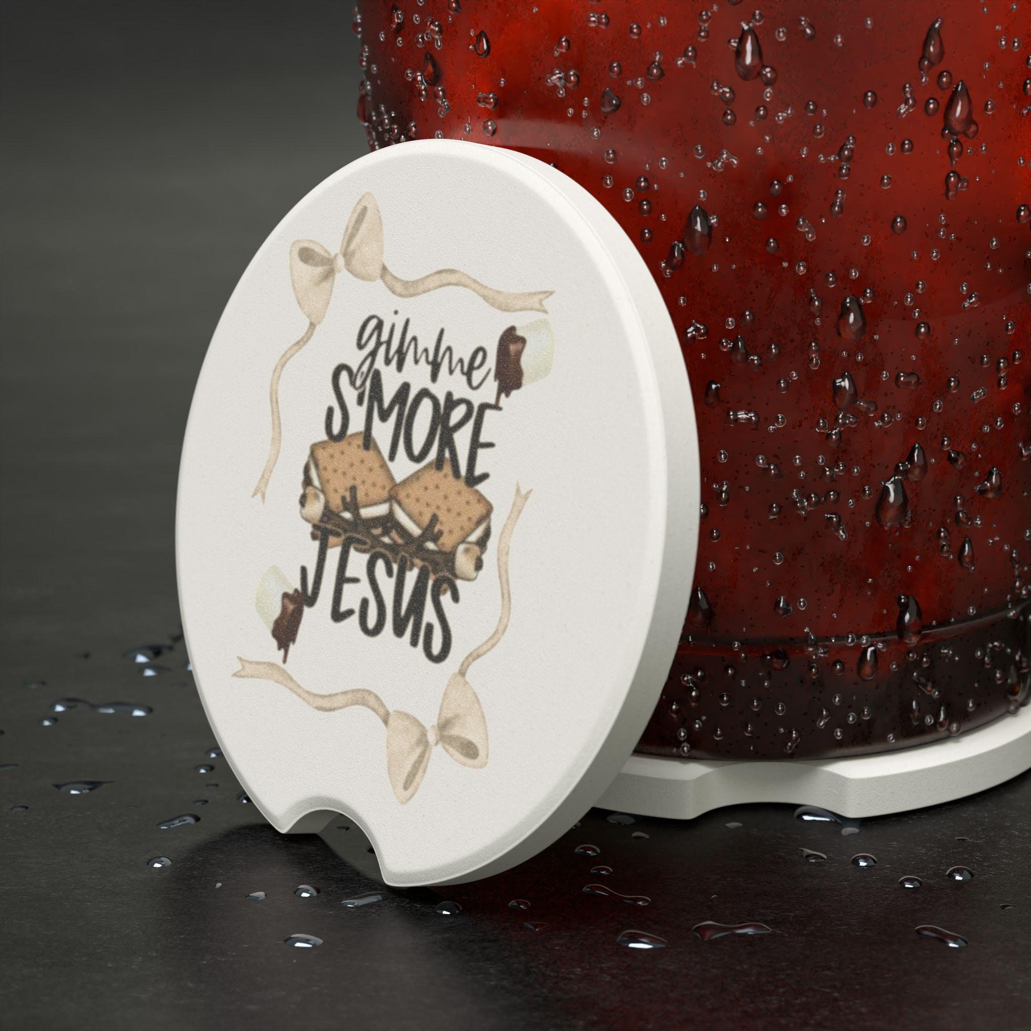 Gimme Smore Jesus Bows and stripes Soapstone Car Coaster, product image 2