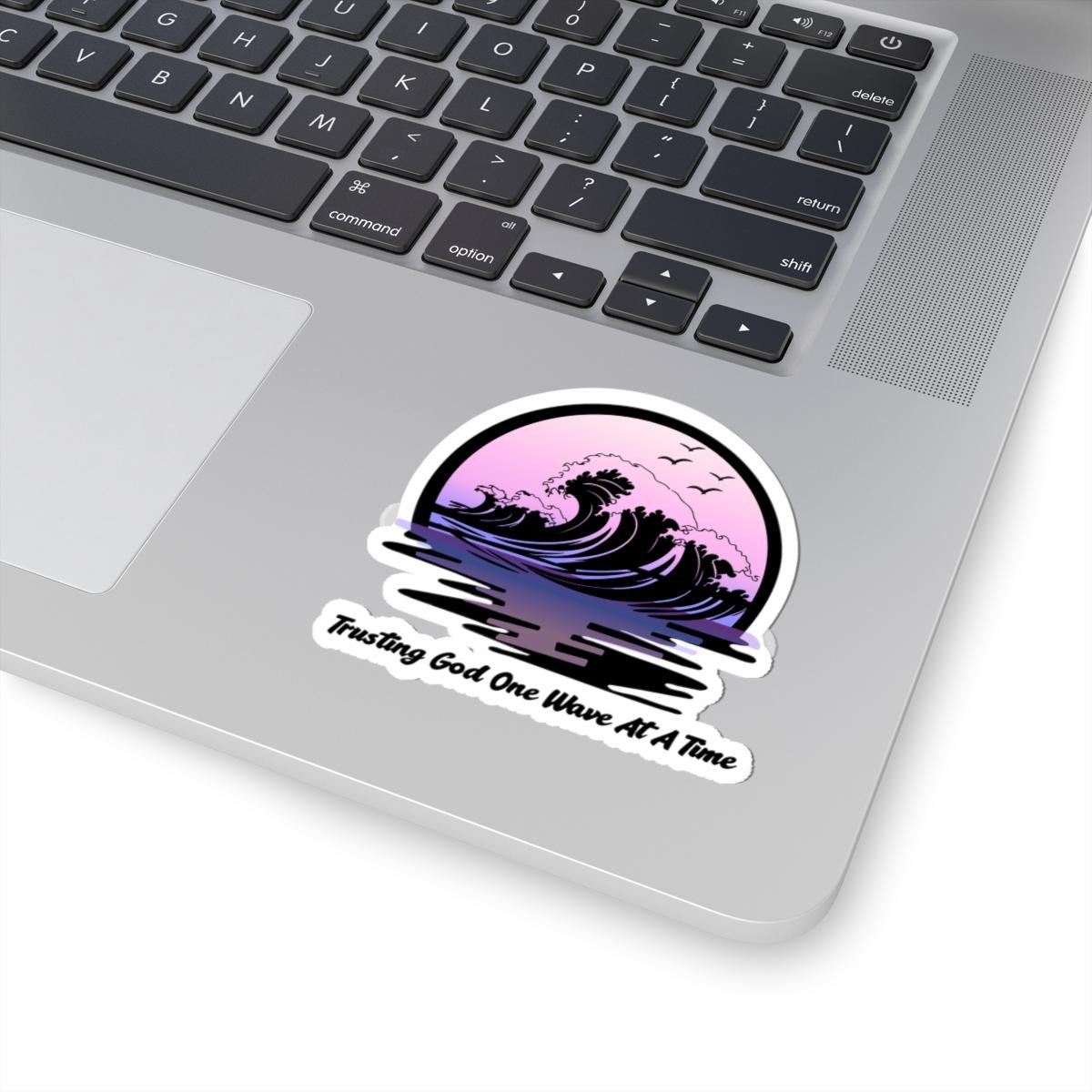 Ocean Wave Faith Sticker | Trusting God One Wave At A Time (Kiss-Cut), product image 3