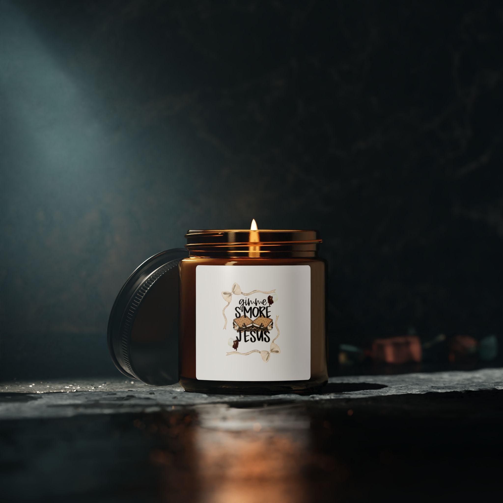 S'more Jesus scented soy candle | amber jar