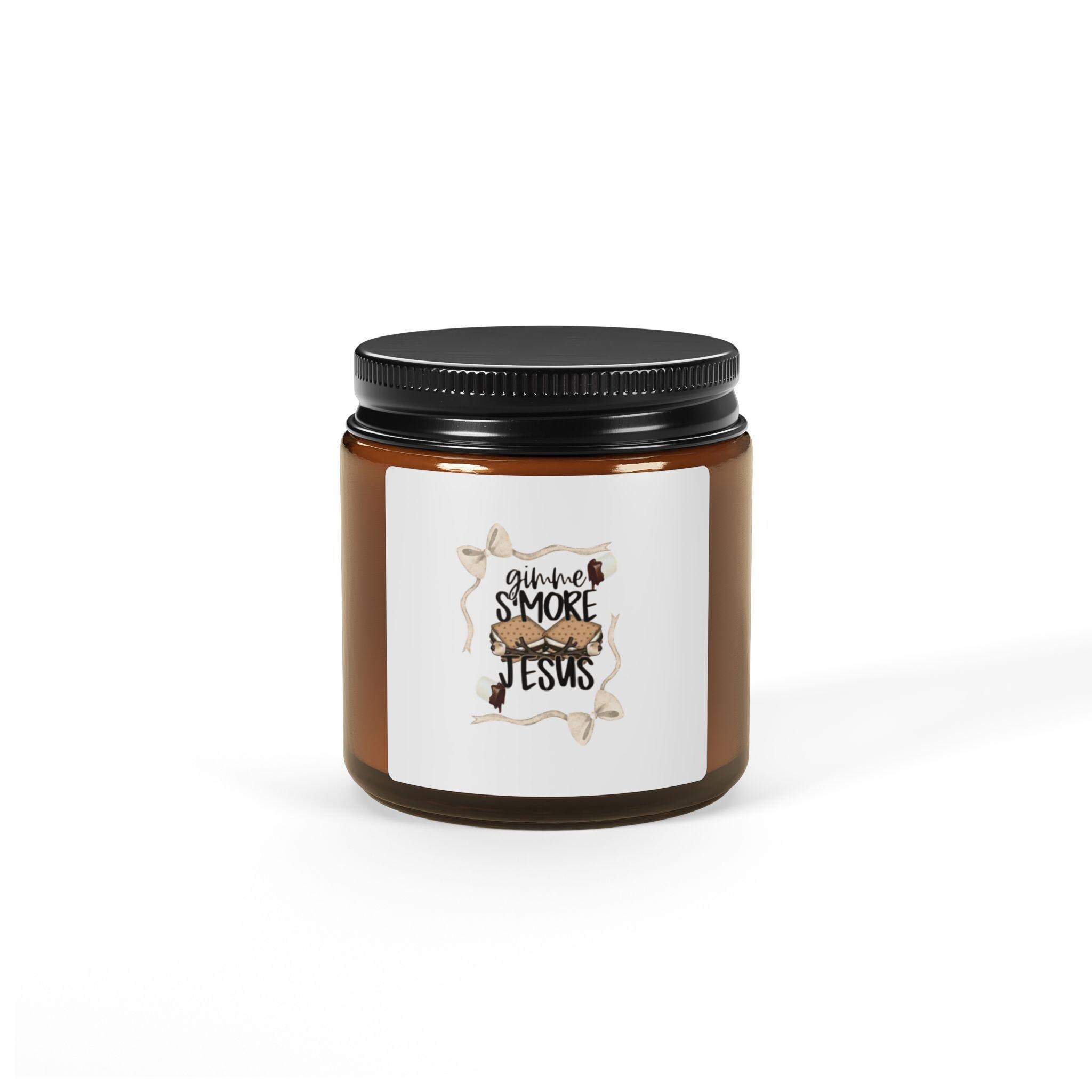 S'more Jesus scented soy candle | amber jar, product image 4