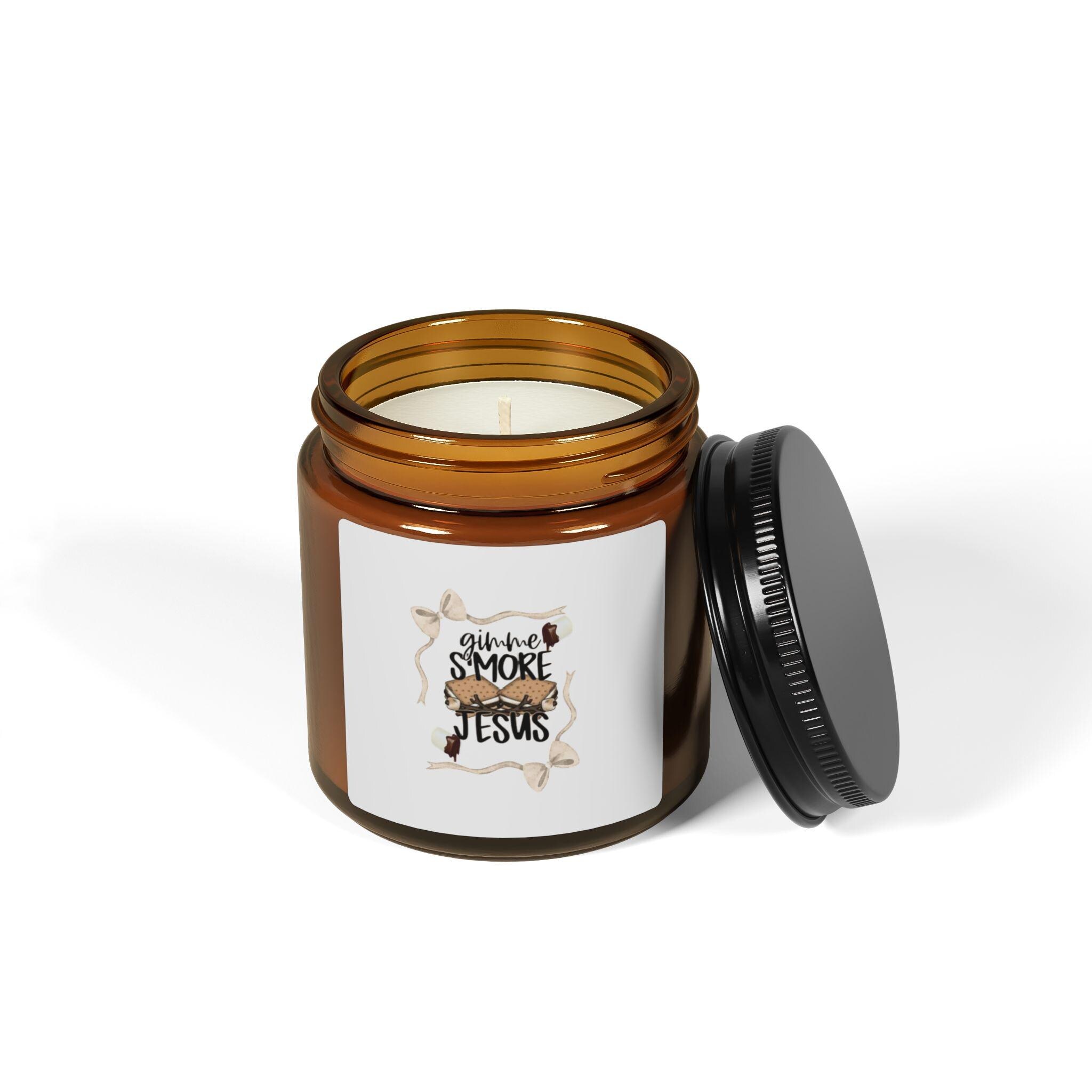 S'more Jesus scented soy candle | amber jar, product image 5